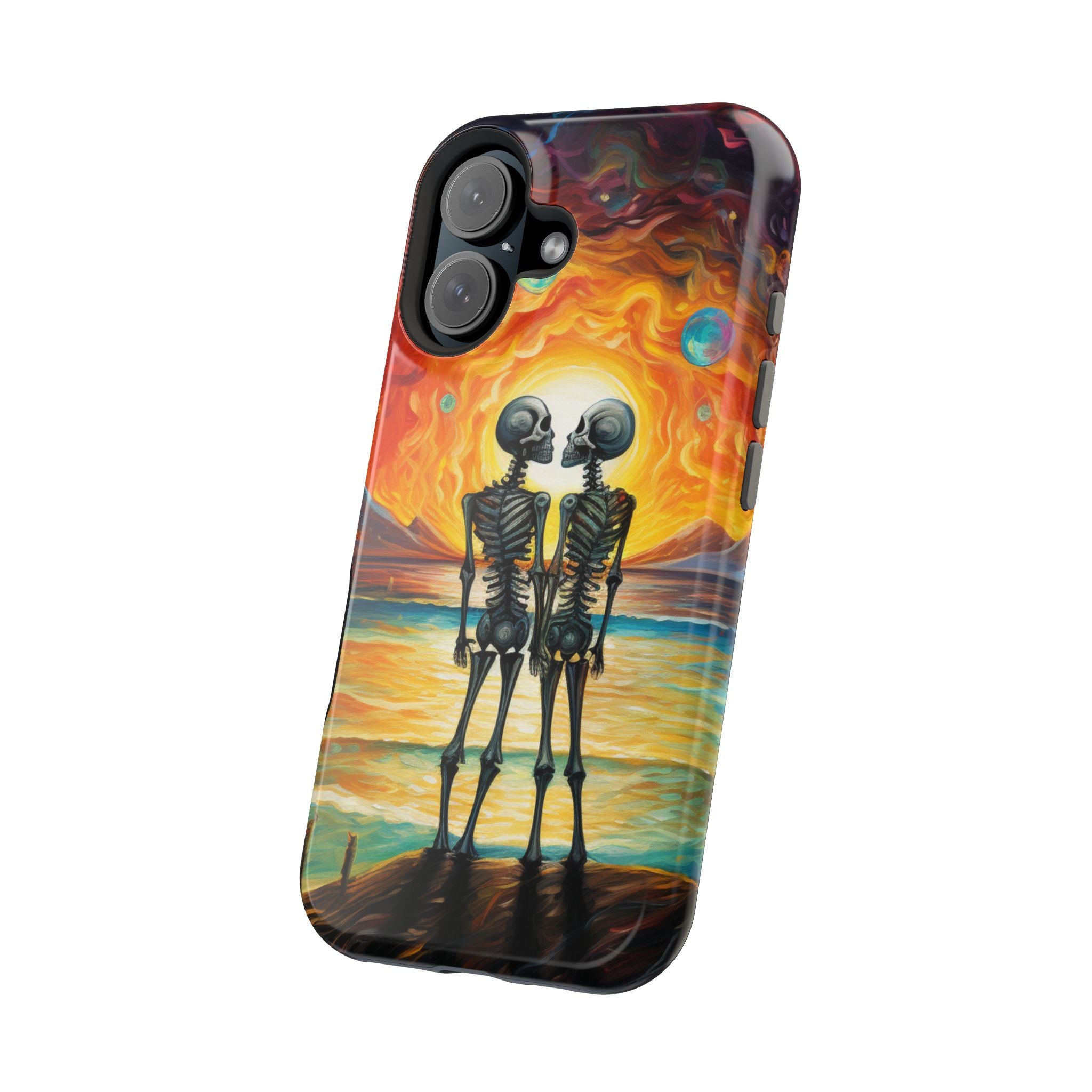 Skeleton Couple Sunset Phone Case | Magnetic Impact-Resistant Case