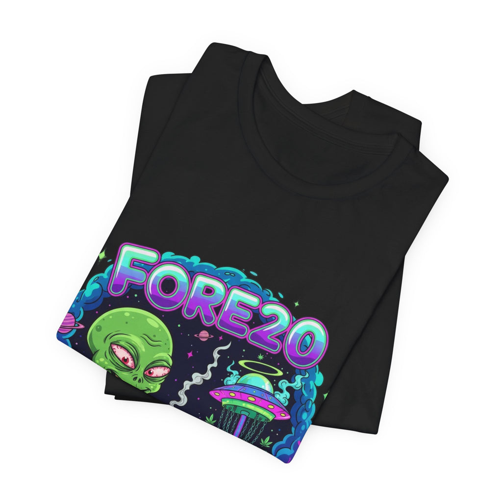 Stoner Alien Disc Golf Tee, UFO T-Shirt, Fun Casual Wear, Gift for Space Lovers, Sci-Fi Fan Apparel, Dunny 420 Frolph Shirt