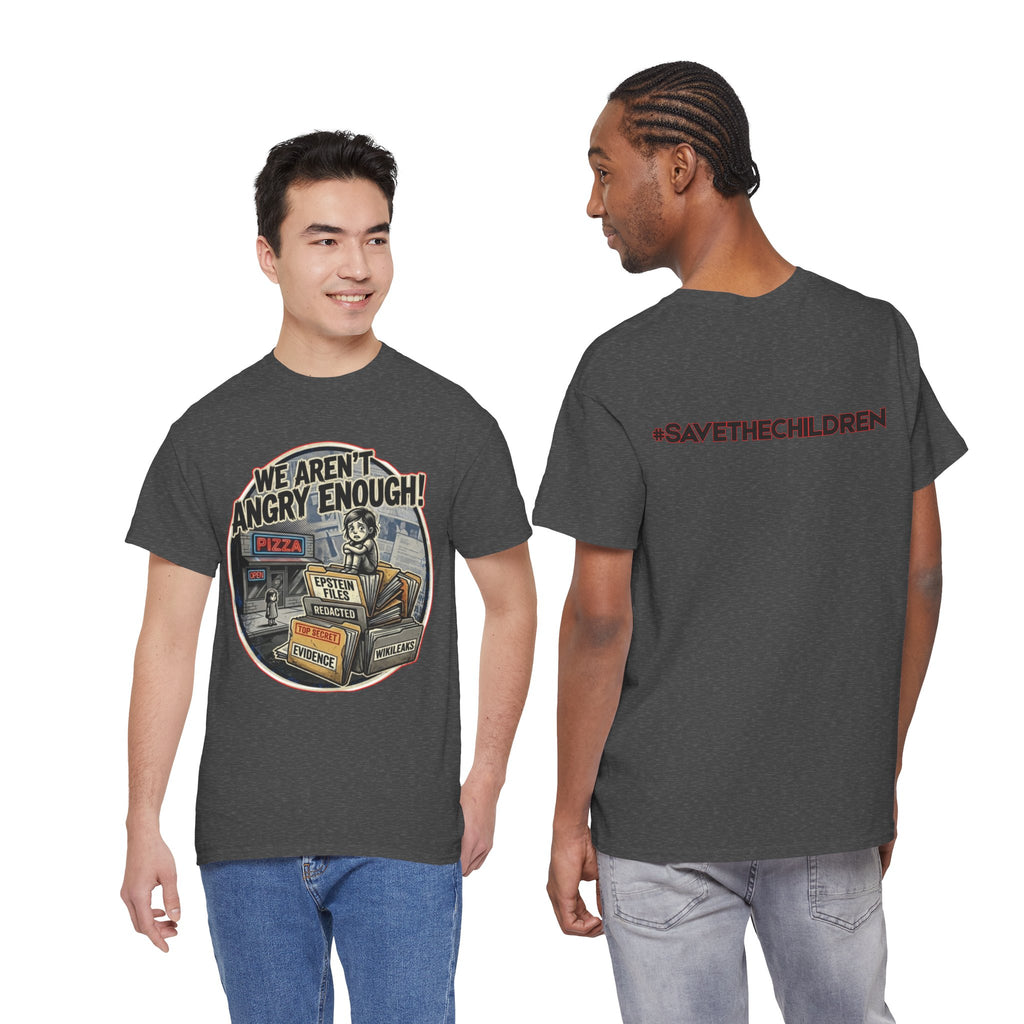 Protest Pizza Box Conspiracy Save the Children T-Shirt | Vintage Riot Art