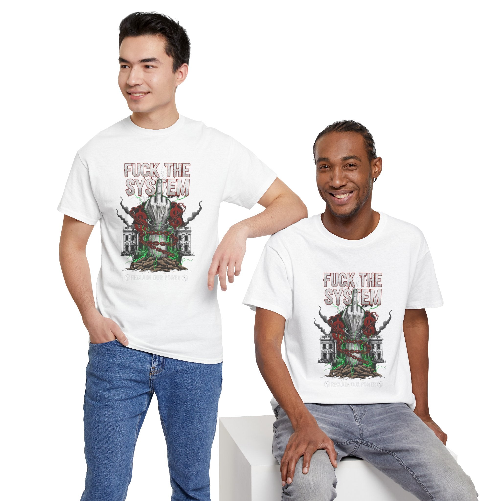 Fuck the System T-Shirt | Protest Graphic Tee, Graffiti Government Design