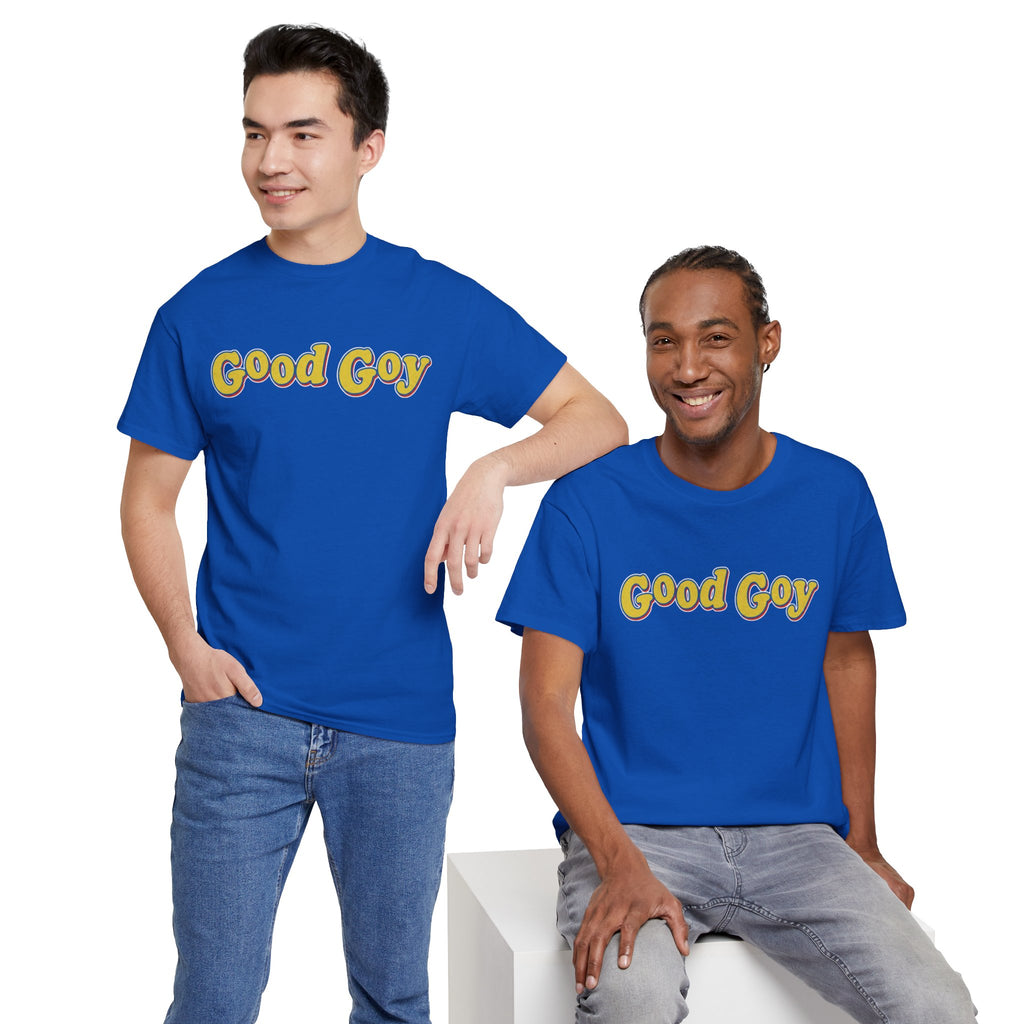 Good Goy retro yellow bubble text Tee | Nostalgic vintage graphic