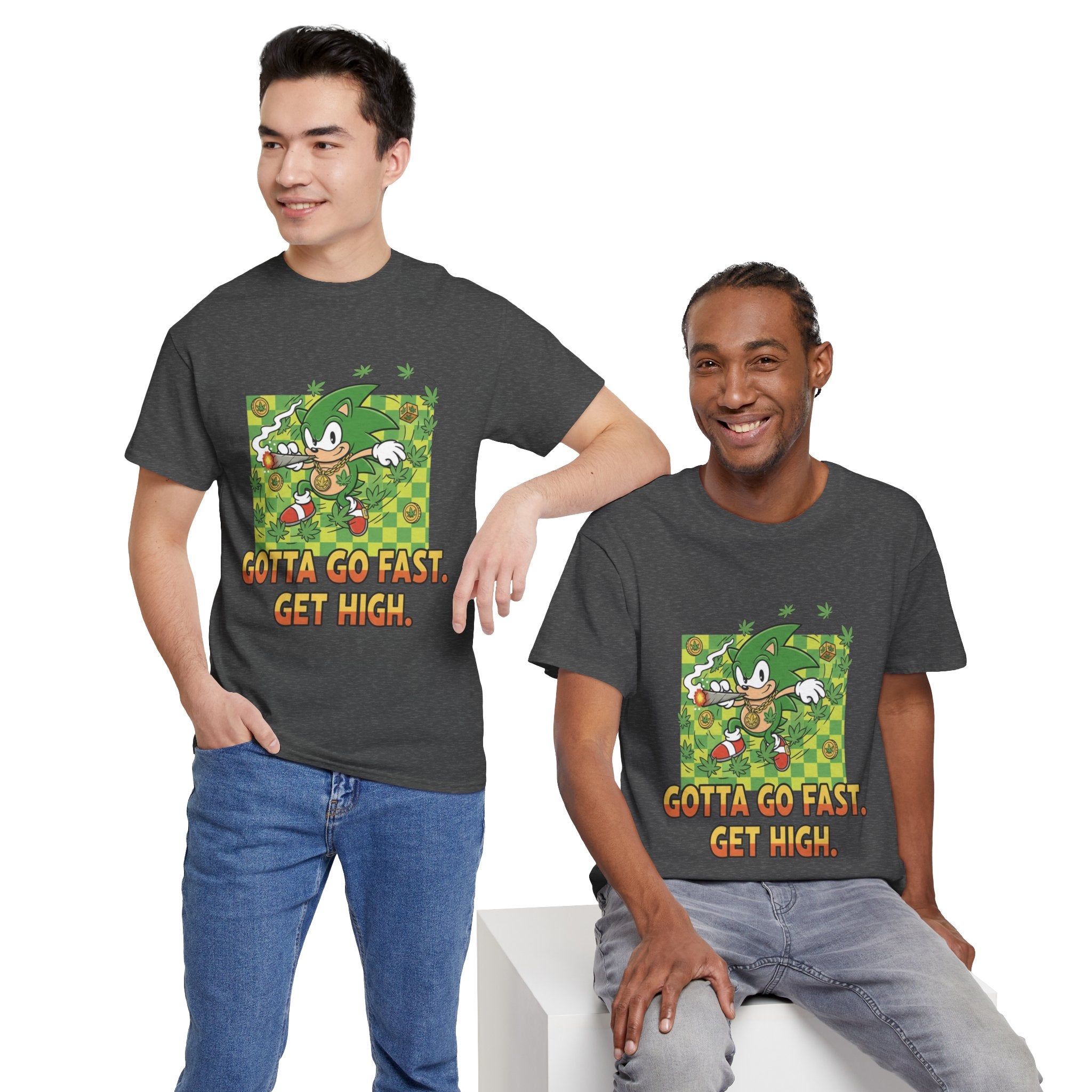 Chronic the Hedgehog Gotta Go Fast Get High Tee | Cartoon Hedgehog Stoner Graphic