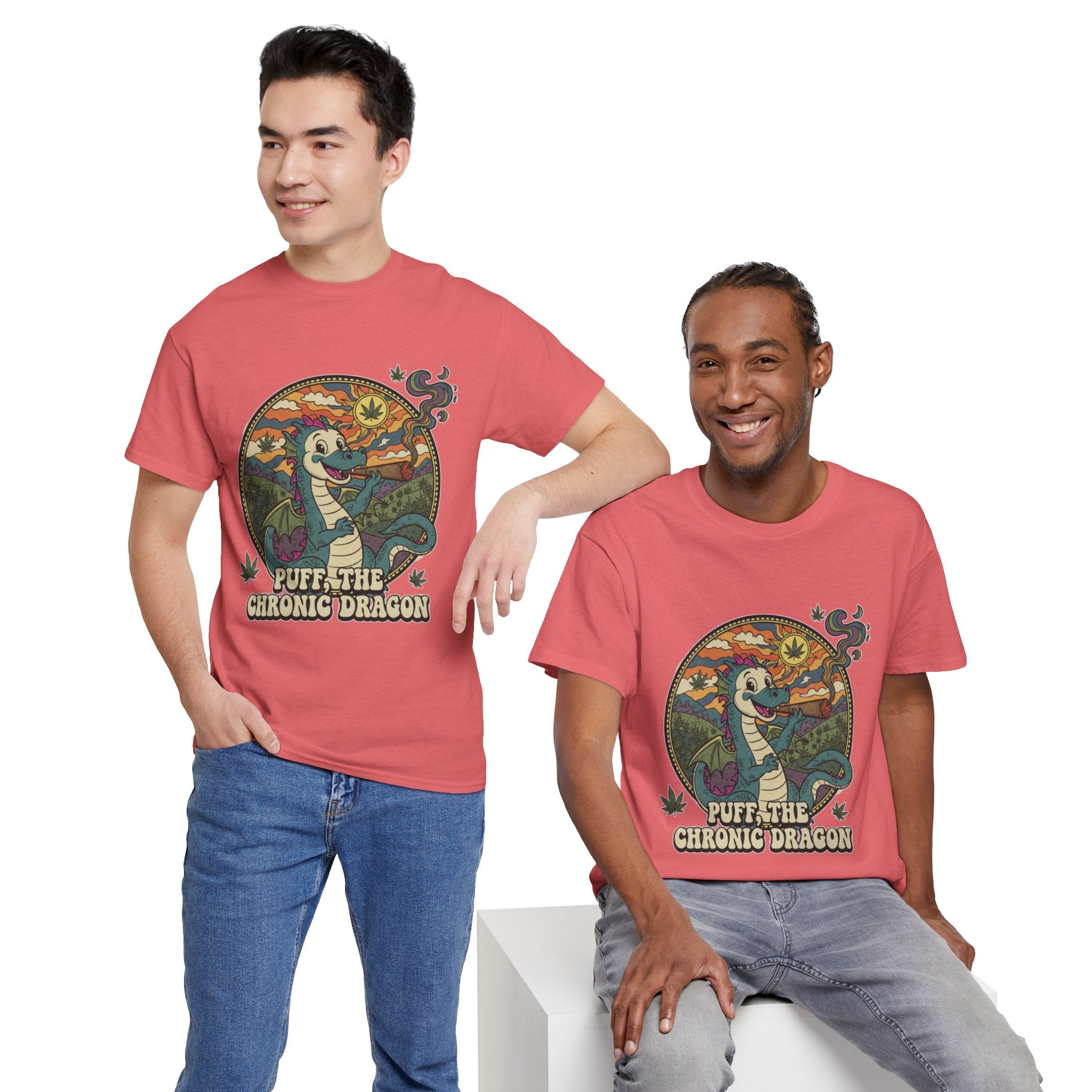 Puff the Chronic Dragon Tee | Retro Dragon Smoking 420 Design