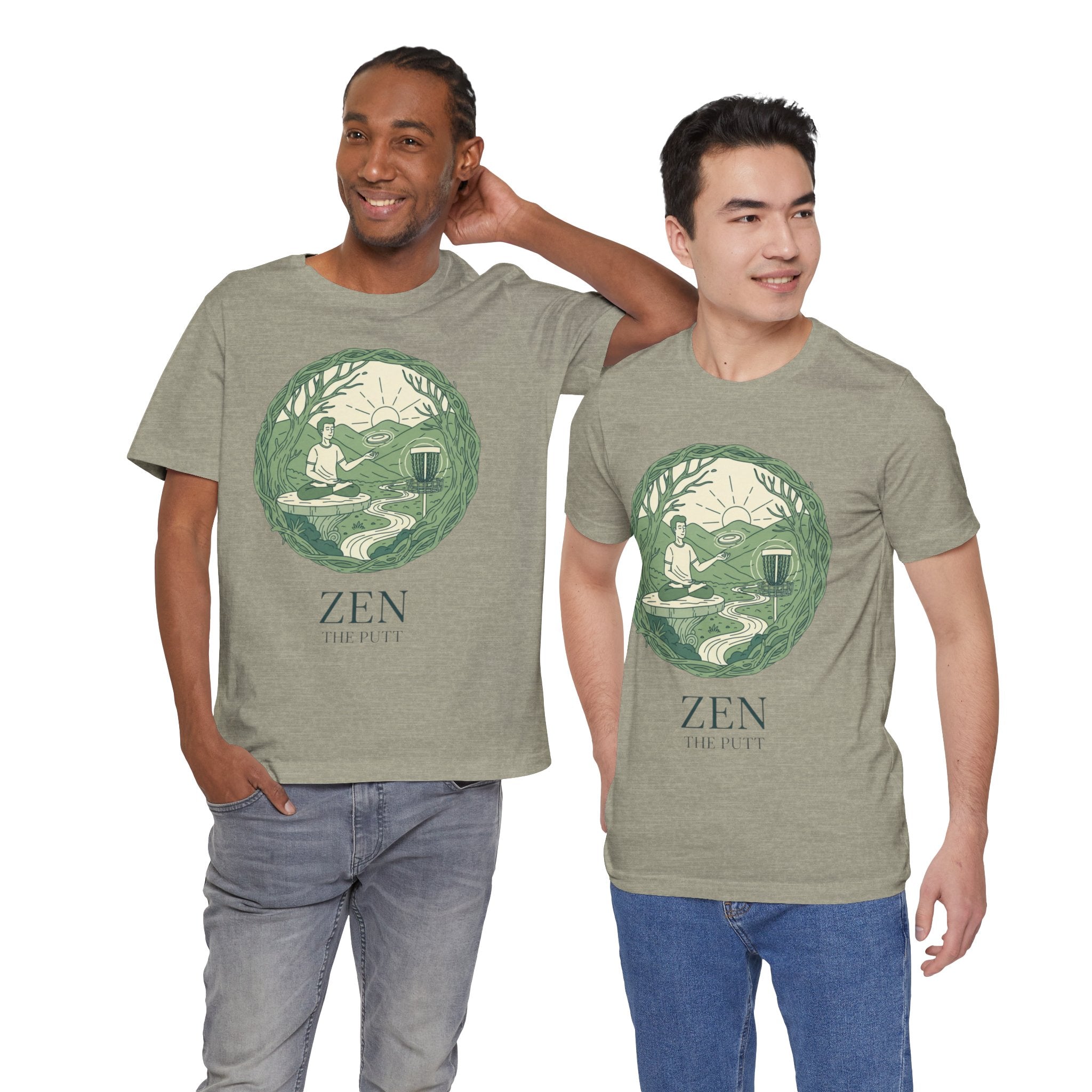 Zen Disc Golf Unisex Tee, Relaxed Fit T-Shirt for Nature Lovers, Gift for Mindfulness Practitioners, Bohemian Vibes, Stoner vibes