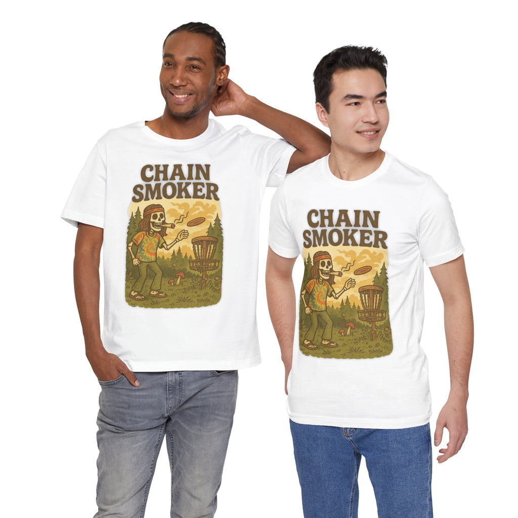 Chain Smoker Graphic Tee, Funny Tee, Short Sleeve Shirt, Outdoor stoner Apparel, Gift for Smokers, Summer Vibes, Disc golf, Frolph 420 weed