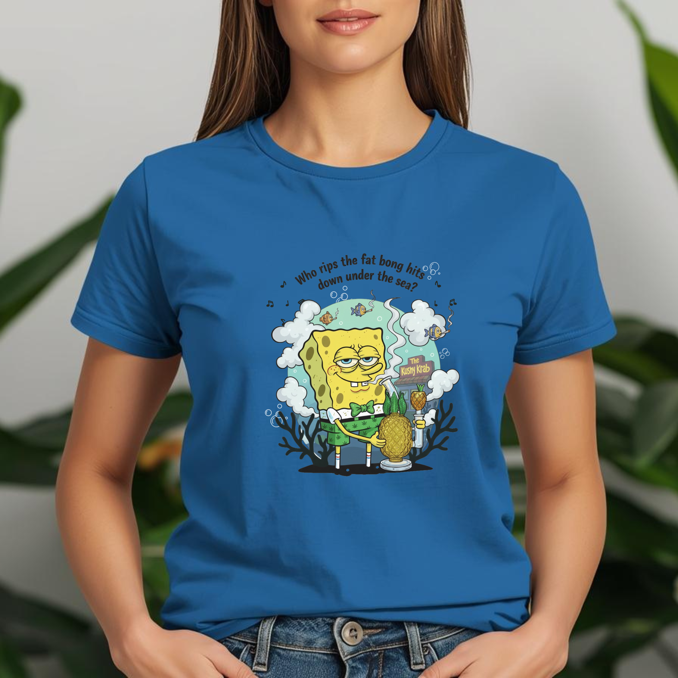 Nostalgic Cartoon Underwater Stoner Pineapple Tee, 420 Humor, Gift for Stoners