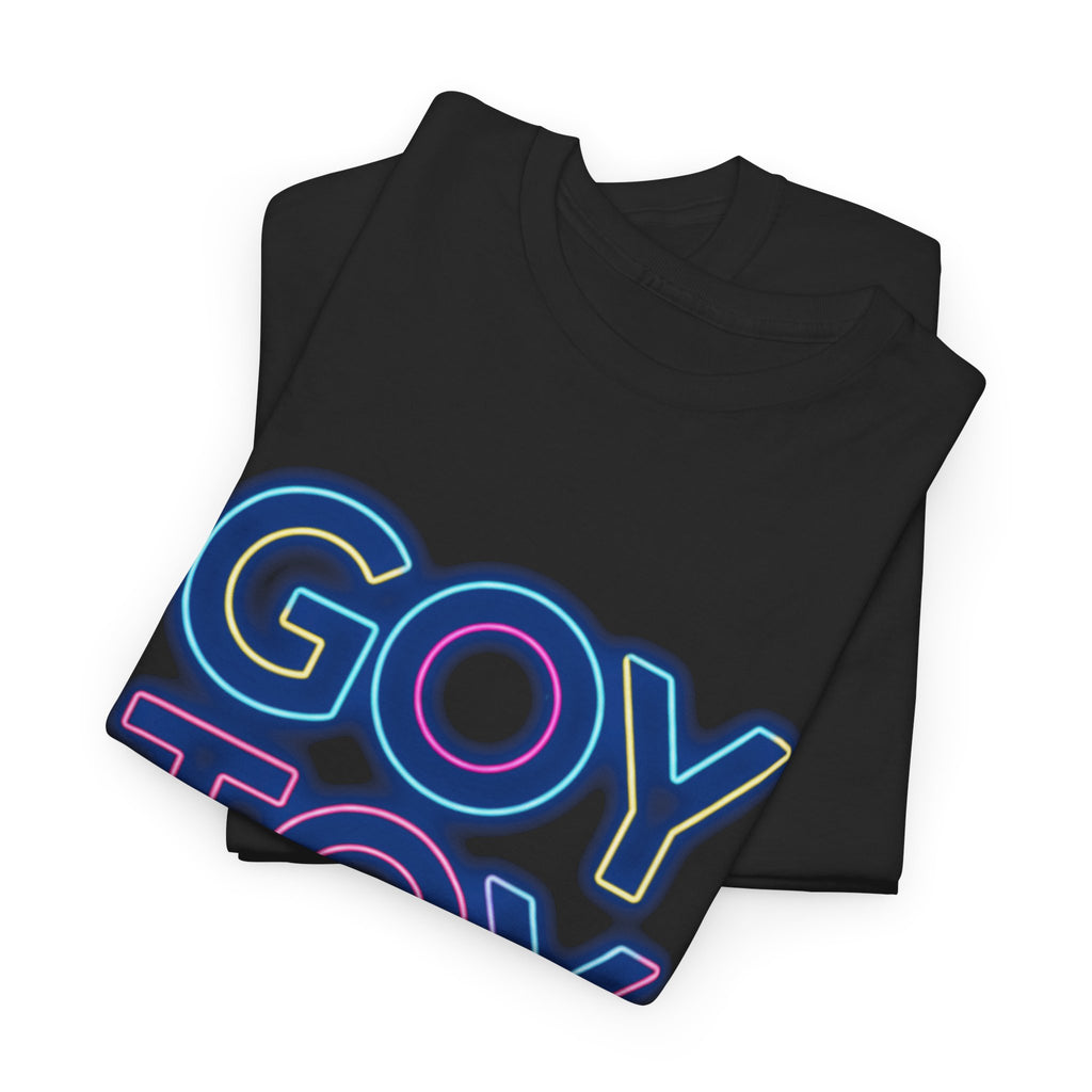 Goy Toy neon text Tee | retro neon typography shirt