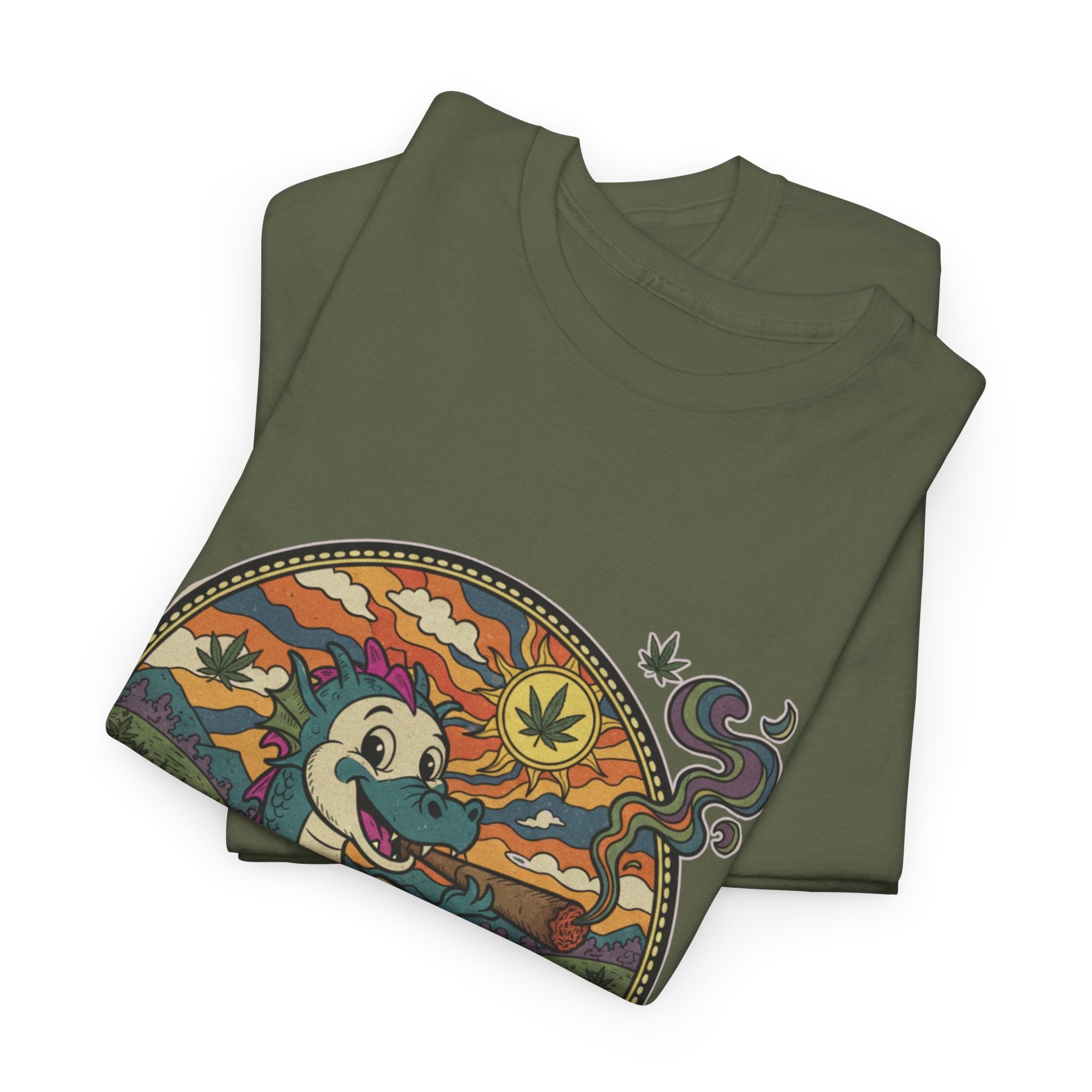 Puff the Chronic Dragon Tee | Retro Dragon Smoking 420 Design