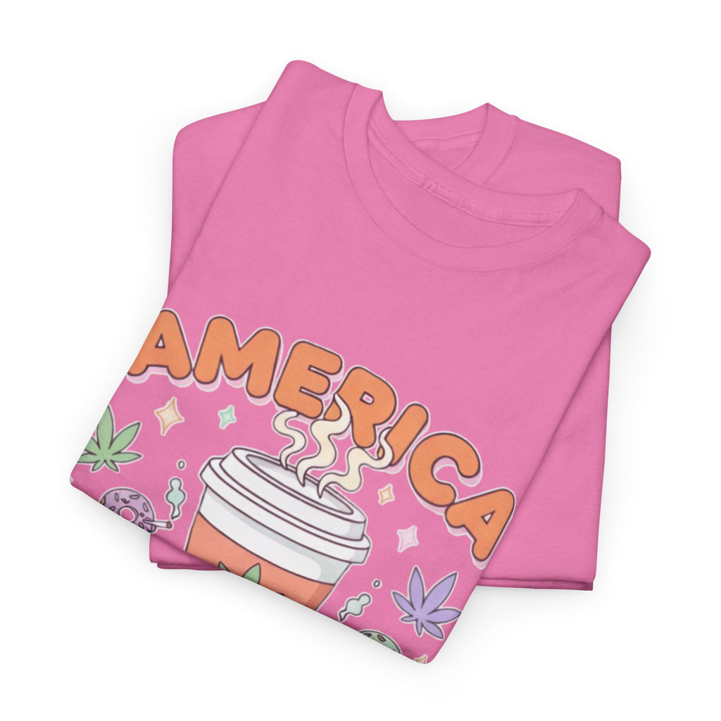 America Runs on Dankin'- Herb Leaf Graphic Tee | Funny Stoner Parody