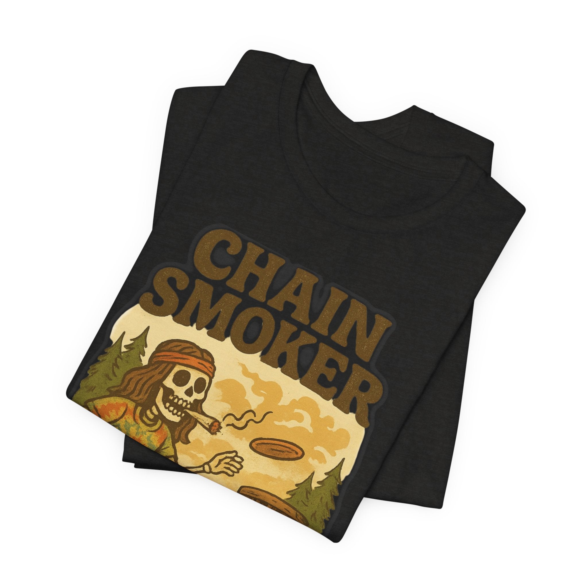 Chain Smoker Graphic Tee, Funny Tee, Short Sleeve Shirt, Outdoor stoner Apparel, Gift for Smokers, Summer Vibes, Disc golf, Frolph 420 weed