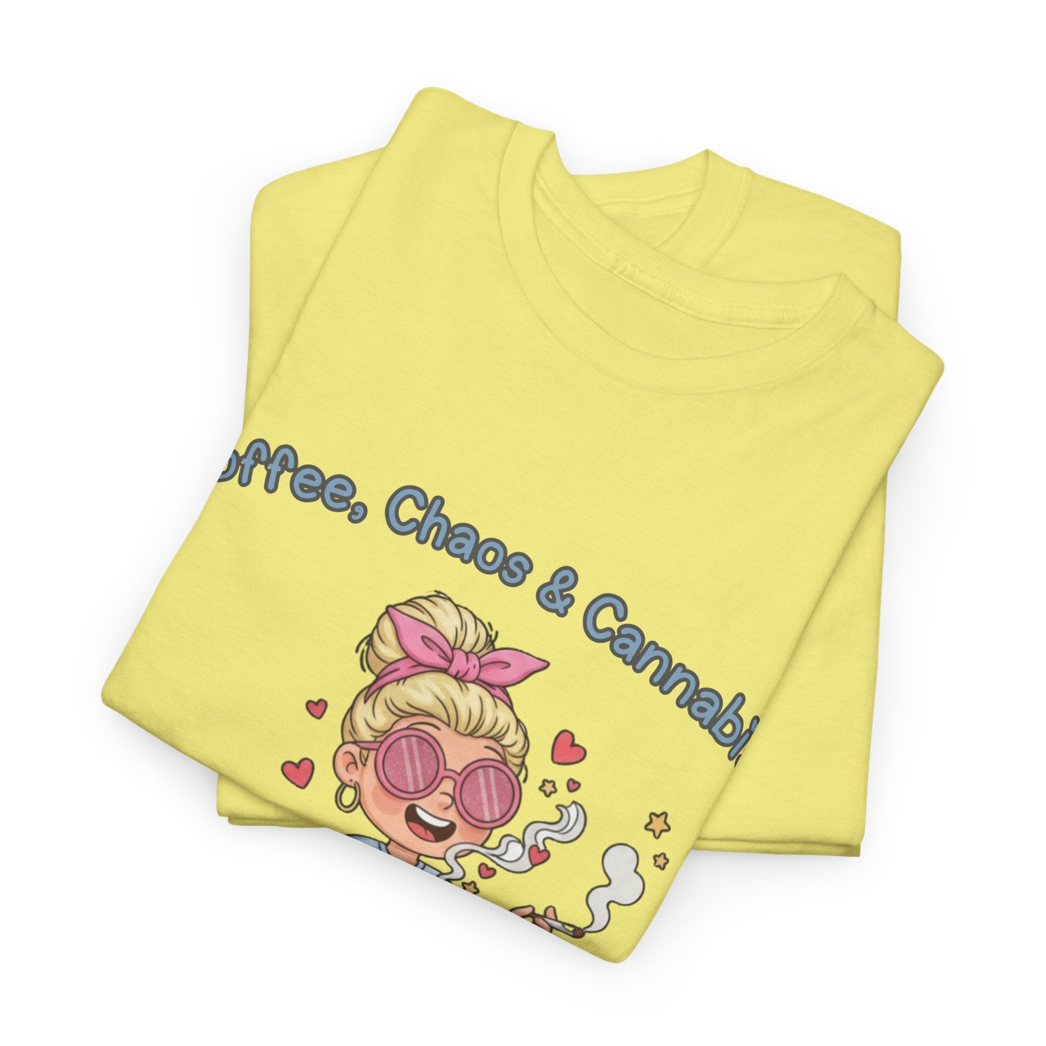 Coffee, Chaos & Herb Unisex Tee | Funny Stoner Mom Shirt