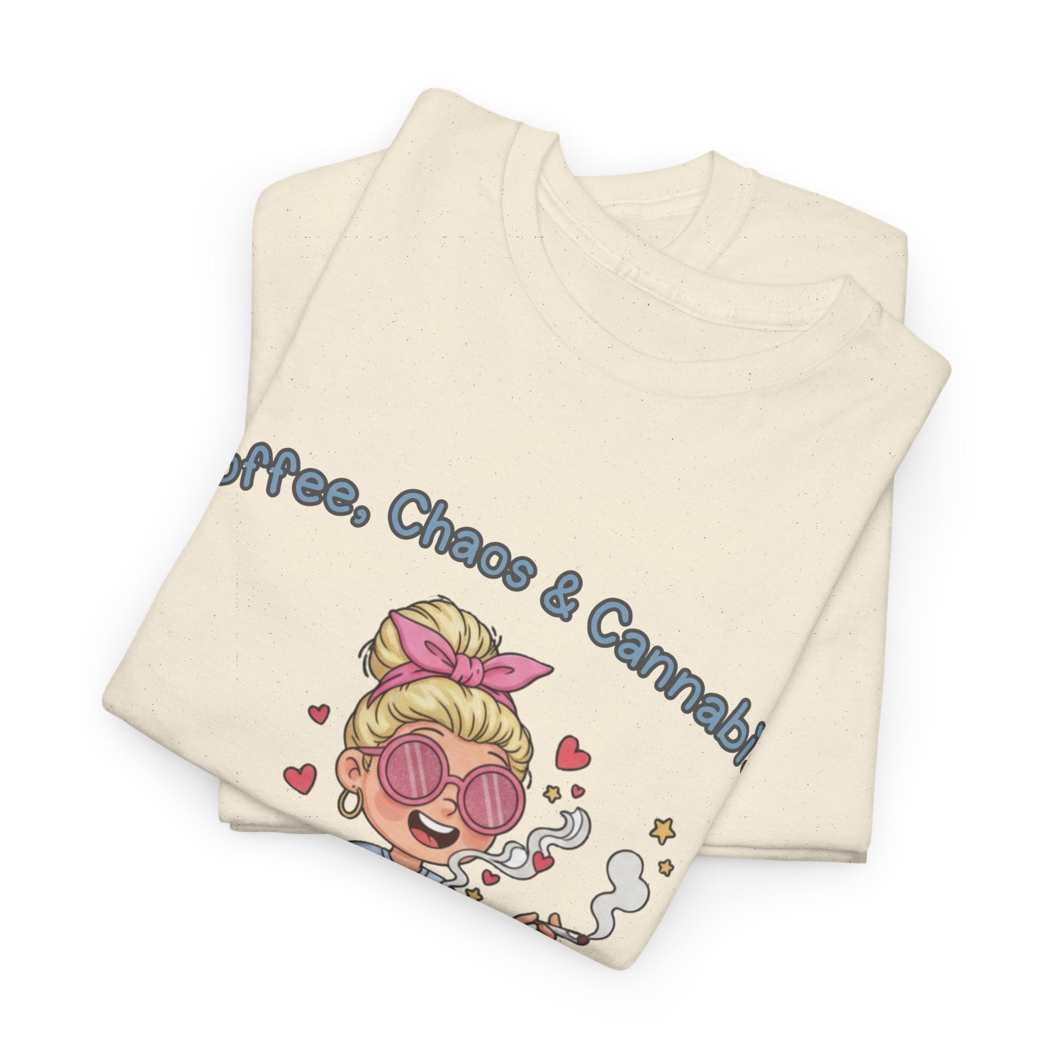 Coffee, Chaos & Herb Unisex Tee | Funny Stoner Mom Shirt
