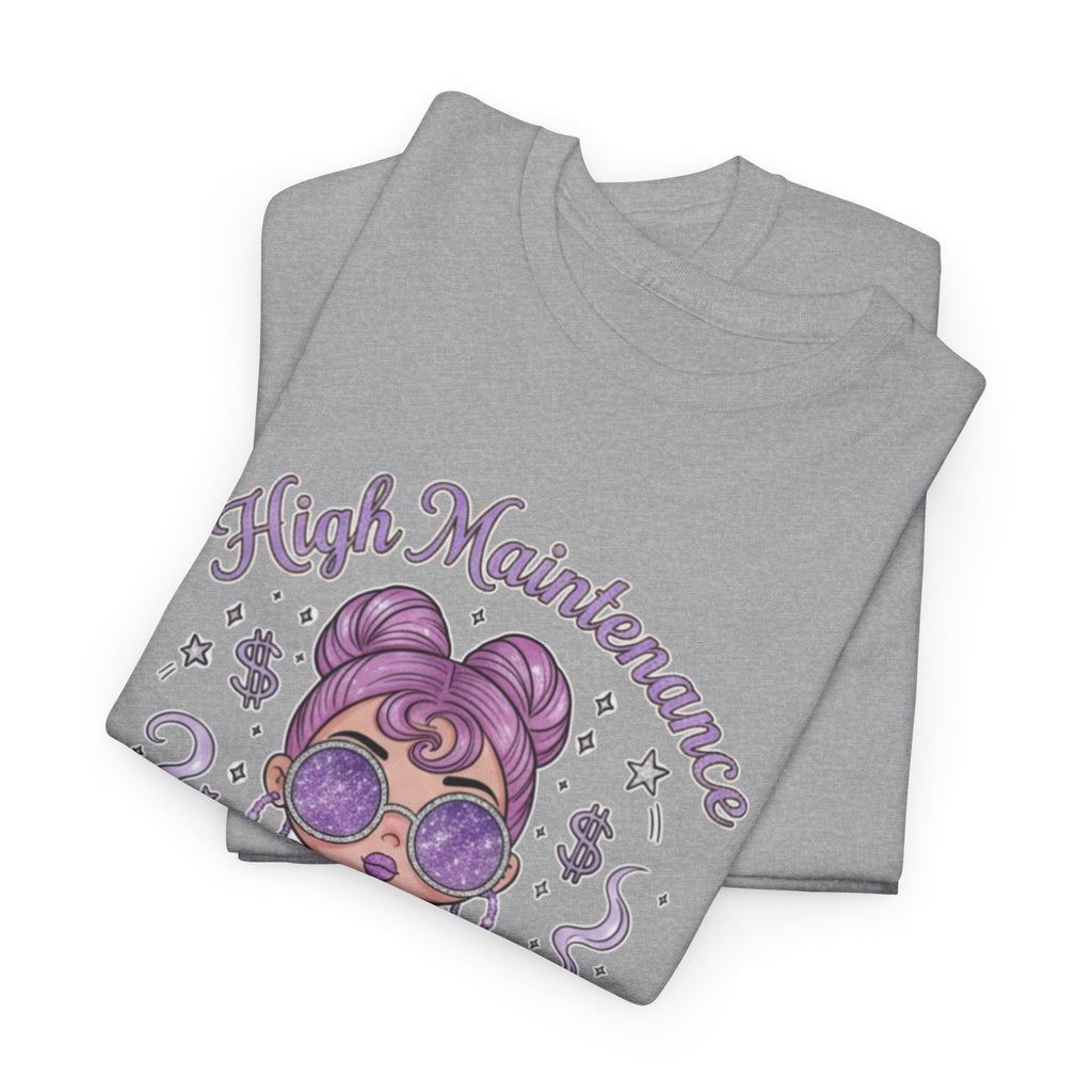 Funny High Maintenance Stoner Unisex Tee, Shopping Graphic Shirt for Men and Women, Hippie Gift, Humorous Tee, Cotton T-Shirt