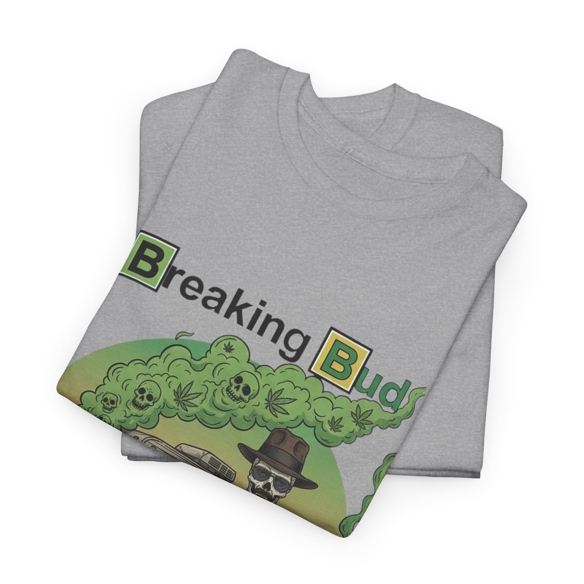 Breaking Buds Stoner Unisex Heavy Cotton Tee, Unique Casual Shirt, Perfect Gift for Fans, Festival Wear, Halloween Theme, 420