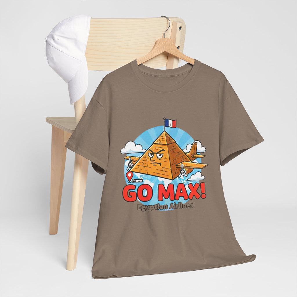 Go Max Pyramid Plane T-Shirt | Egyptian Airlines Retro Cartoon Tee, Candace Owens conspiracy