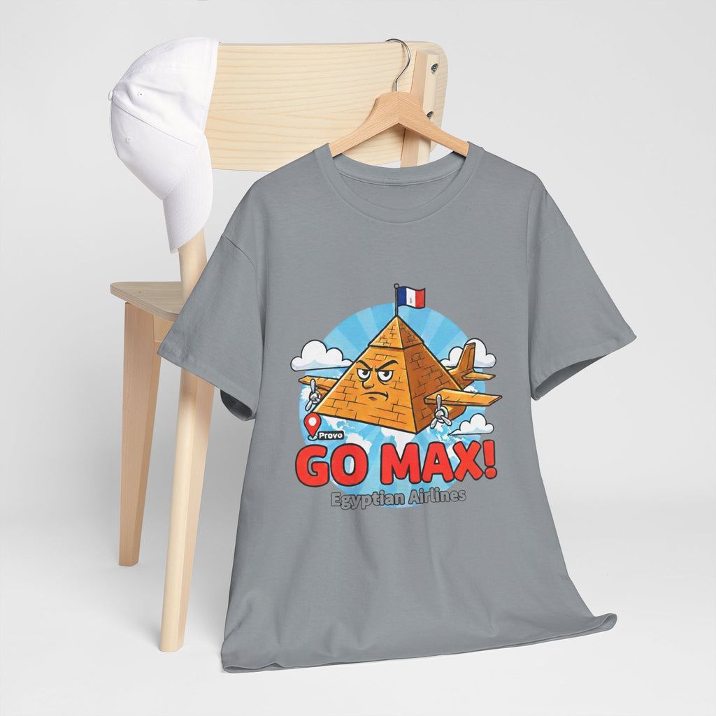 Go Max Pyramid Plane T-Shirt | Egyptian Airlines Retro Cartoon Tee, Candace Owens conspiracy