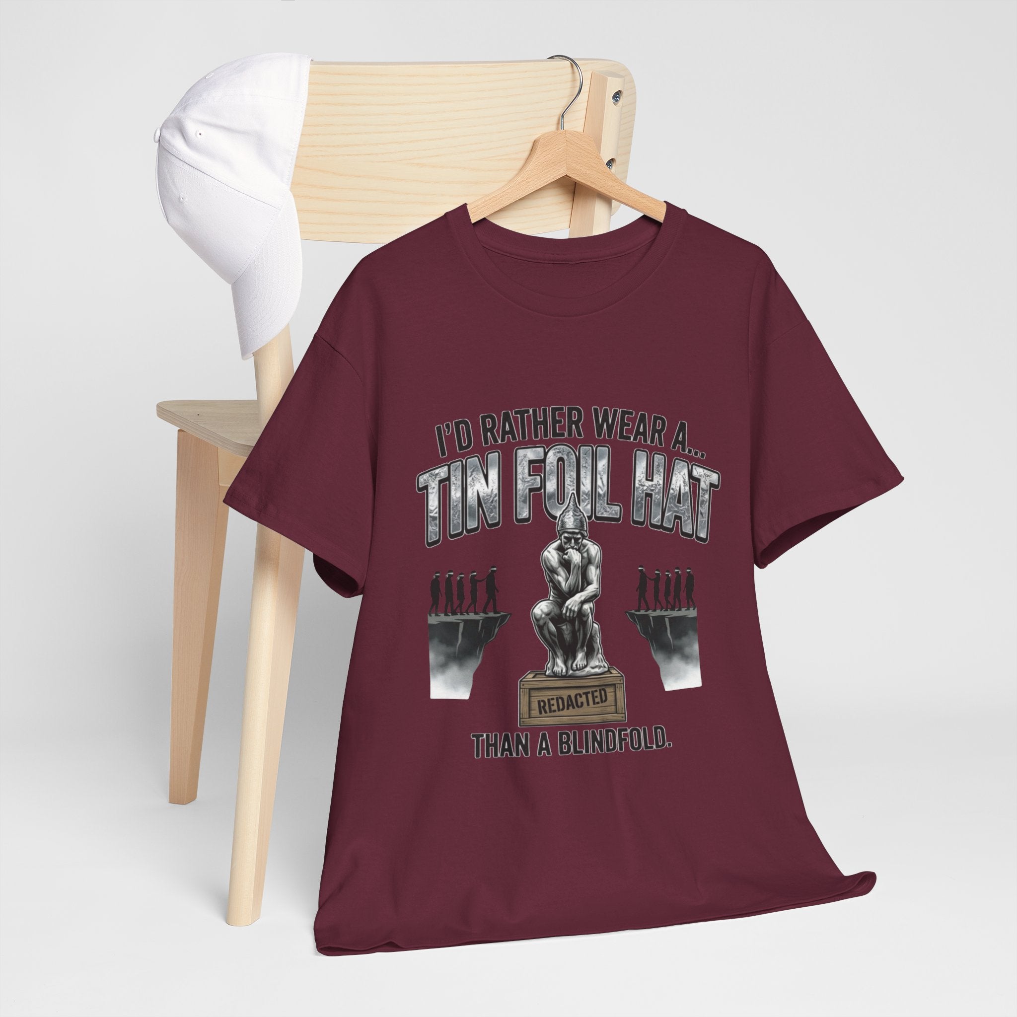 I'd Rather Wear a Tin Foil Hat T-Shirt — Conspiracy Humor Graphic Tee