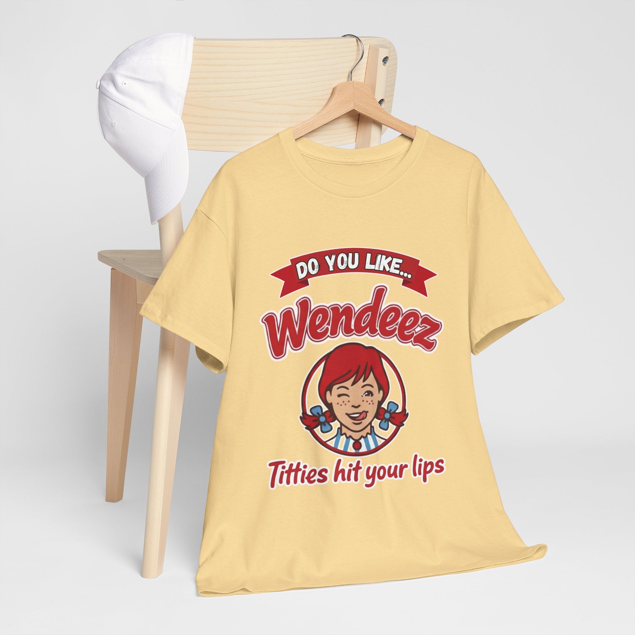 "Do You Like Wendeez Titties Hit Your Lips"- Funny, Parody Retro Logo Tee