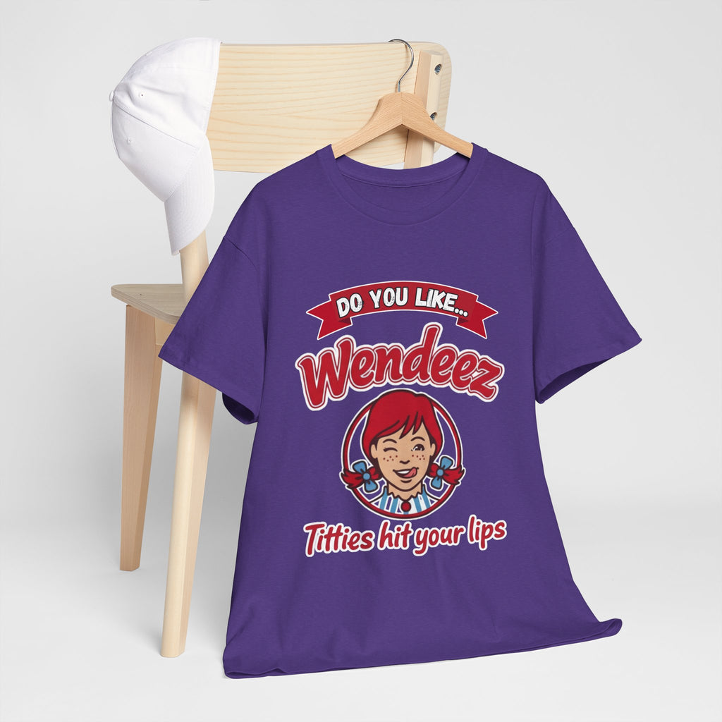 "Do You Like Wendeez Titties Hit Your Lips"- Funny, Parody Retro Logo Tee
