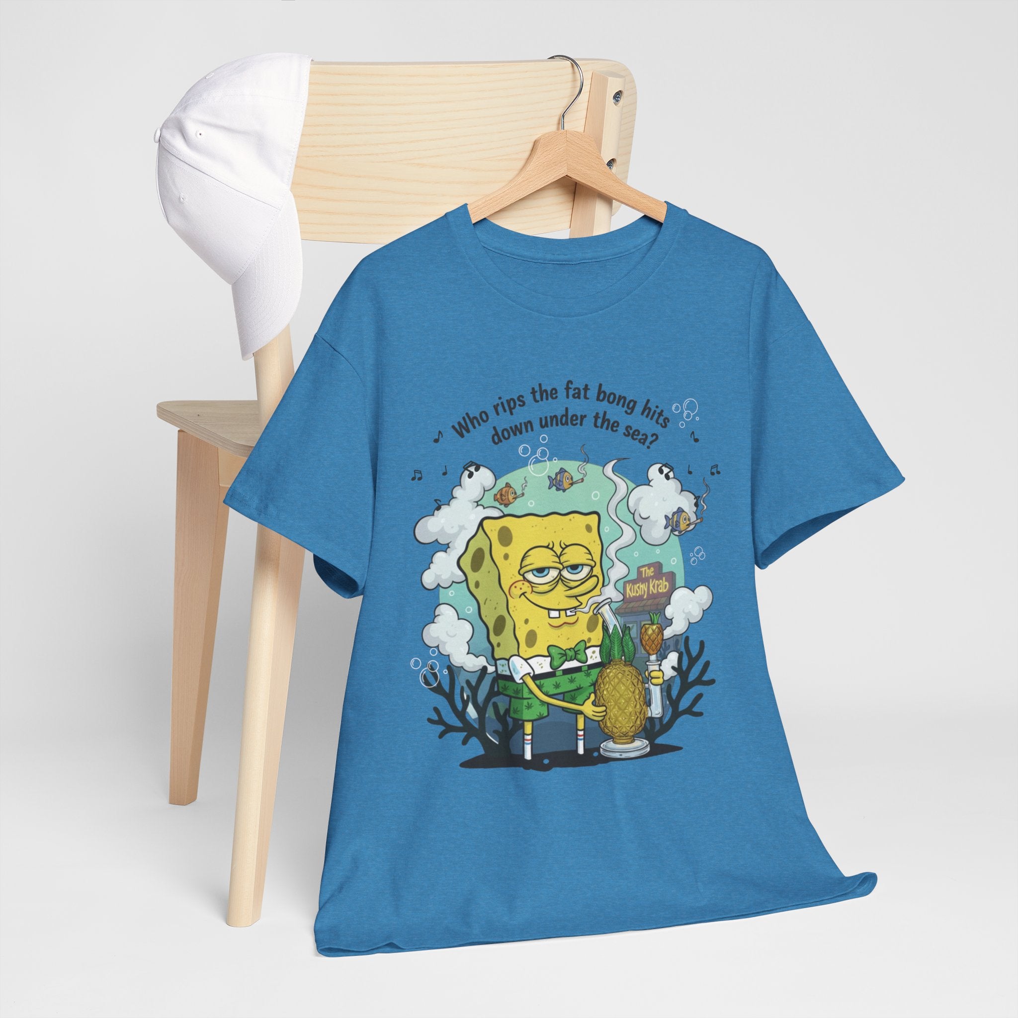 Nostalgic Cartoon Underwater Stoner Pineapple Tee, 420 Humor, Gift for Stoners