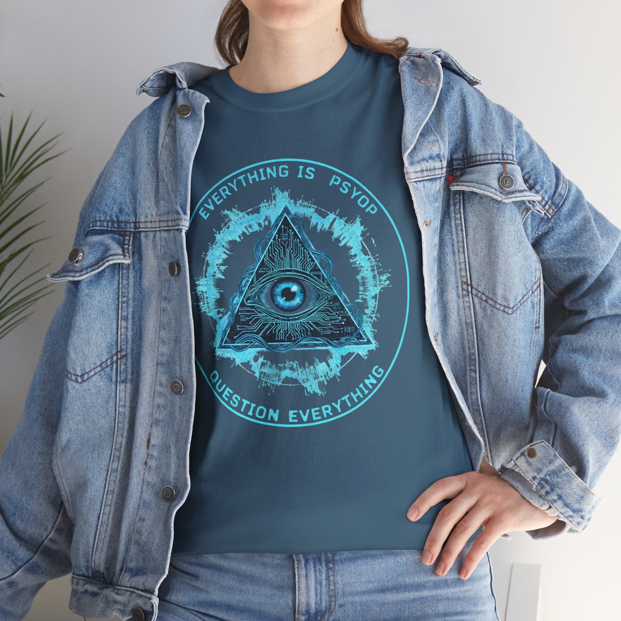 Everything Is A PsyOp T Shirt Conspiracy All Seeing Eye Pyramid Question Everything Tee