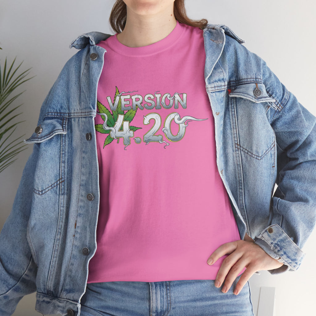 Version 4.20- Leaf Smoke Design T-Shirt | Stoner Humor Tee