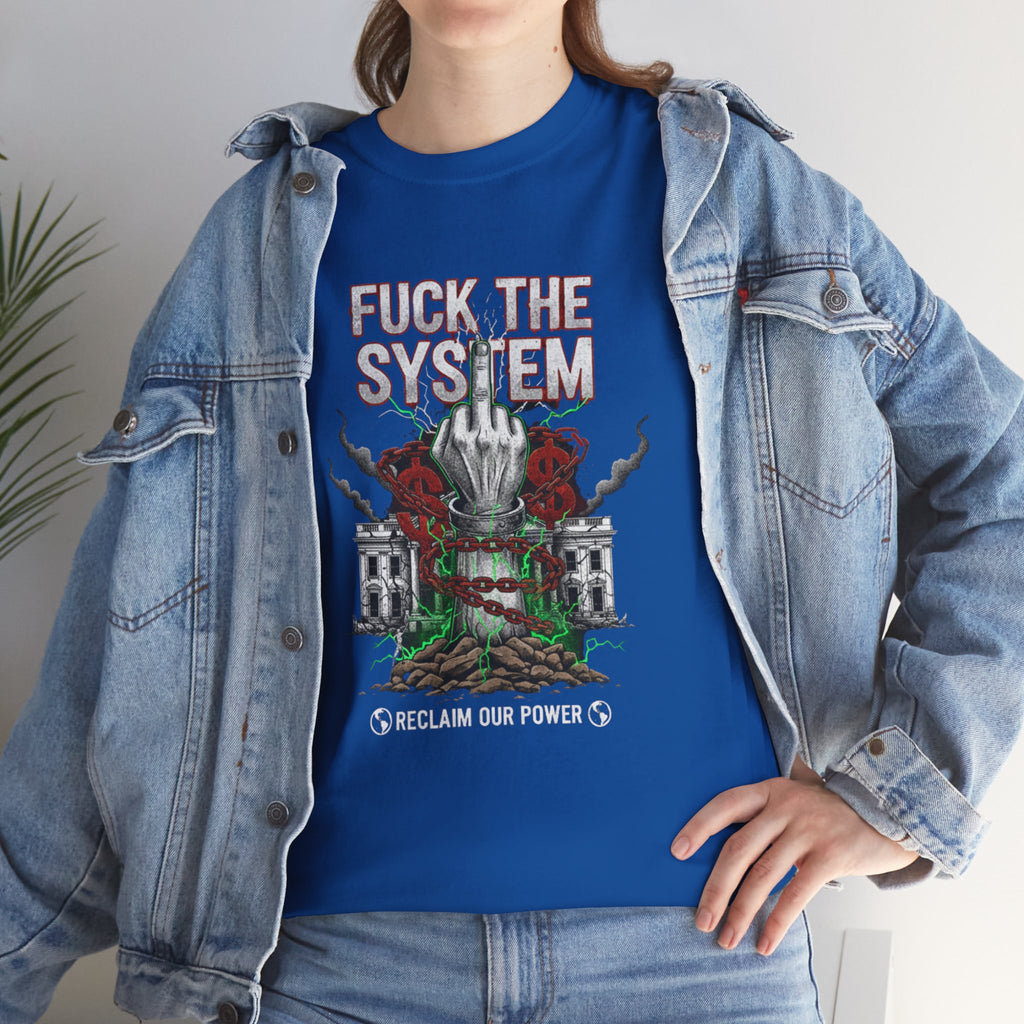 Fuck the System T-Shirt | Protest Graphic Tee, Graffiti Government Design