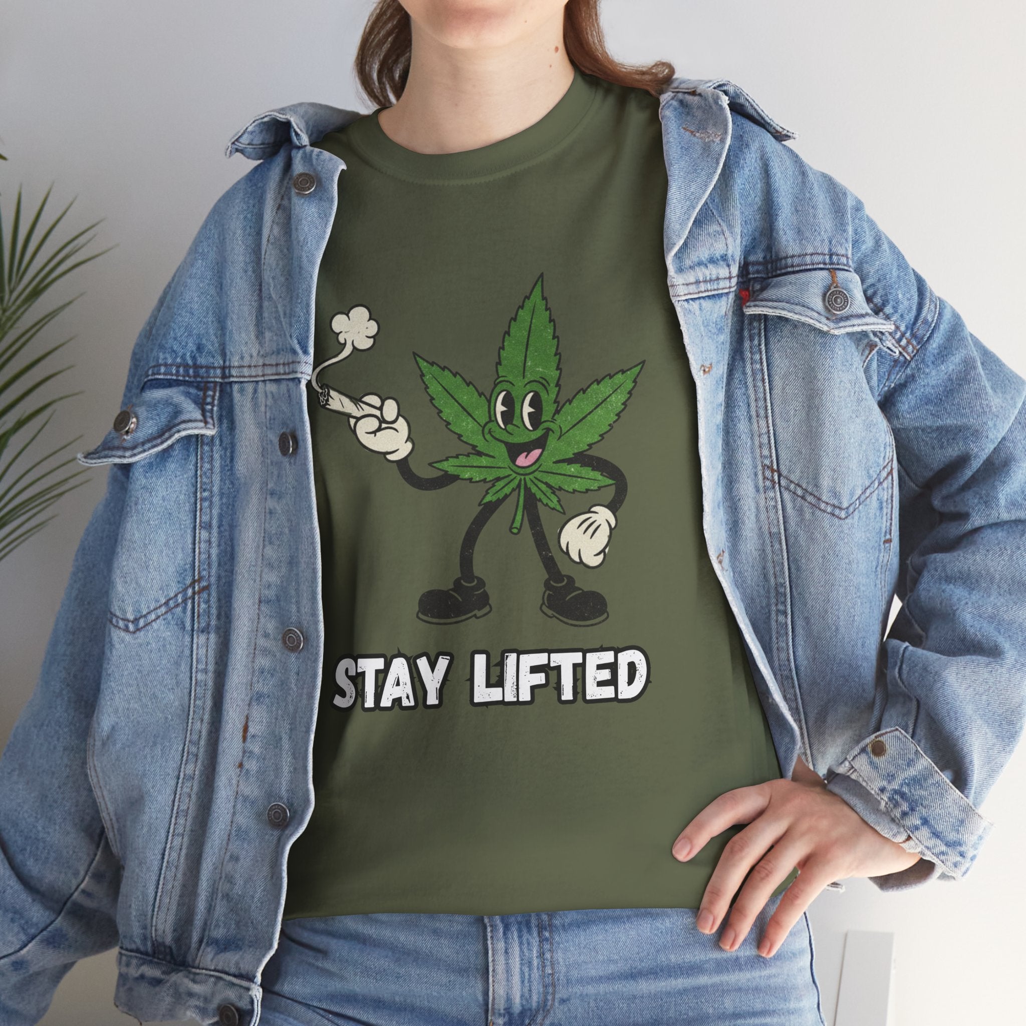 Stay Lifted Herb Leaf Tee | Funny 420 Graphic Shirt