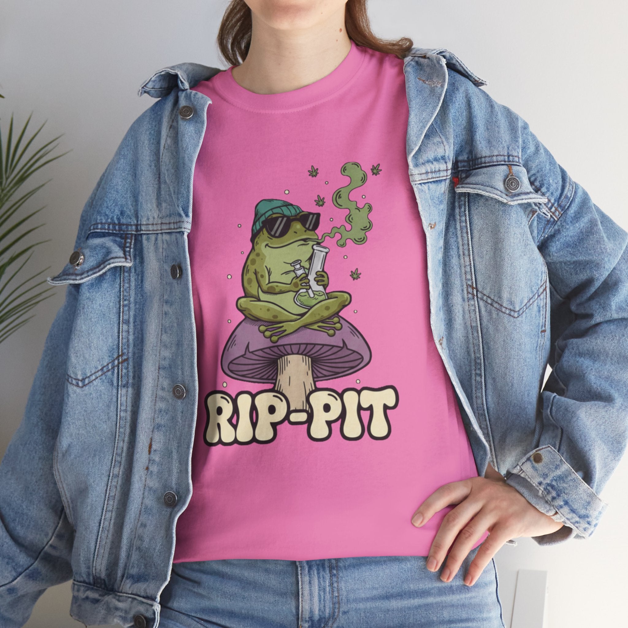 RIP-PIT Frog Smoking Pipe Tee | Chill Cartoon Graphic T-Shirt