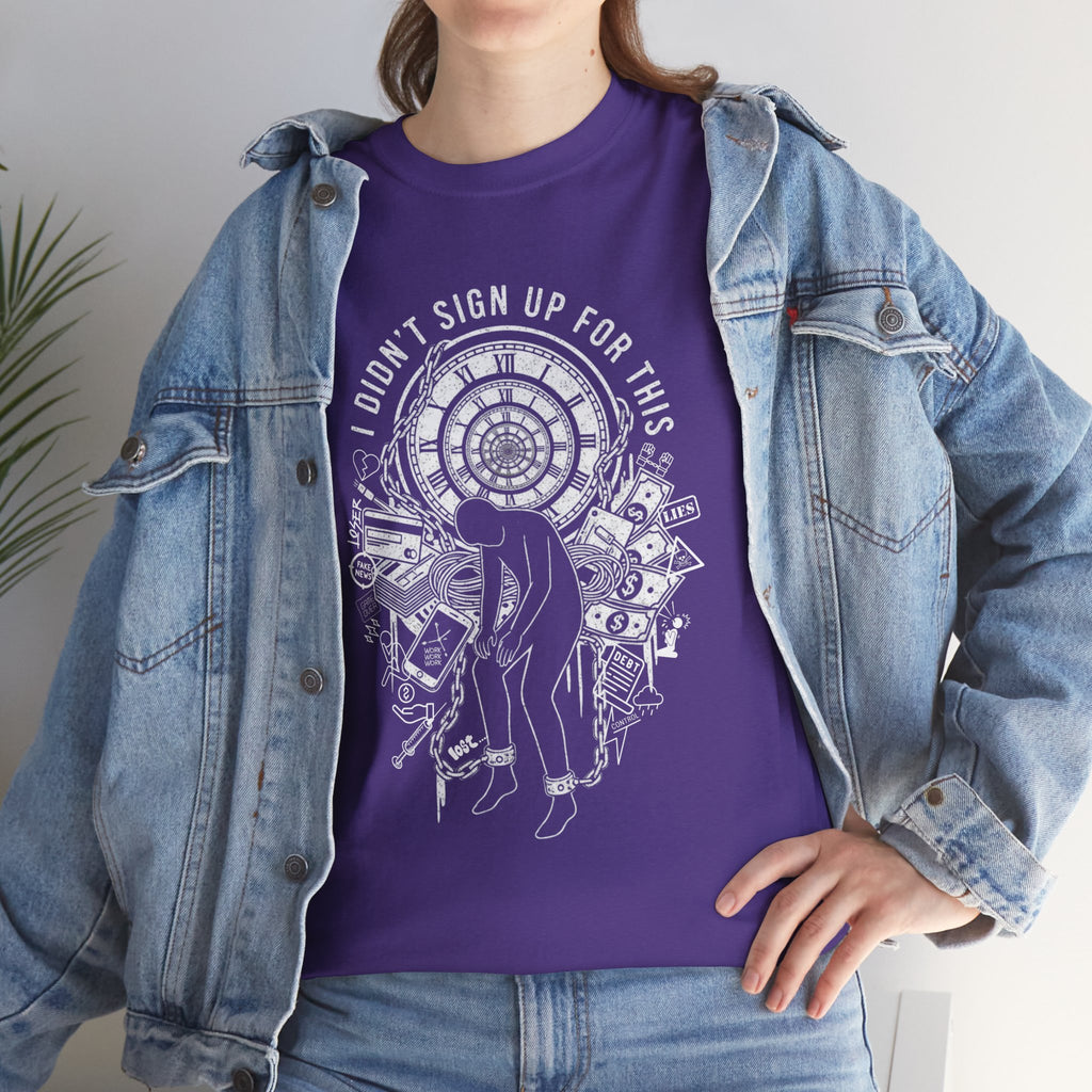 I Didnt Sign Up For This T Shirt Surreal Burnout Drowning Figure Existential Graphic Tee