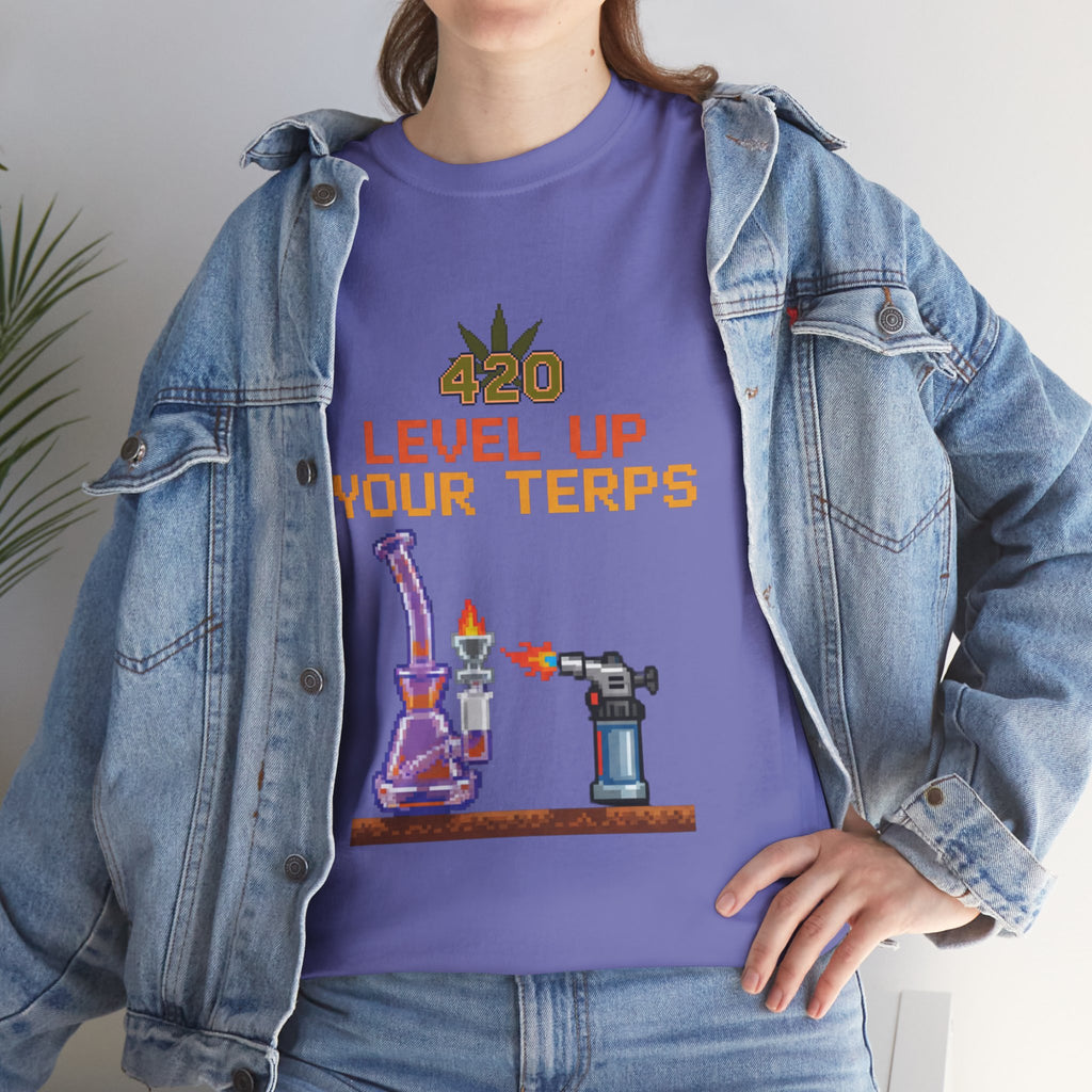 420 Level Up Your Terps Dab Rig Tee | 8-Bit Stoner Gamer Nostalgia
