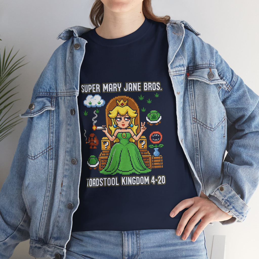 Super Mary Jane Bros Princess Mushroom Tee | Toadstool Kingdom 4-20 Nostalgic Gamer Shirt