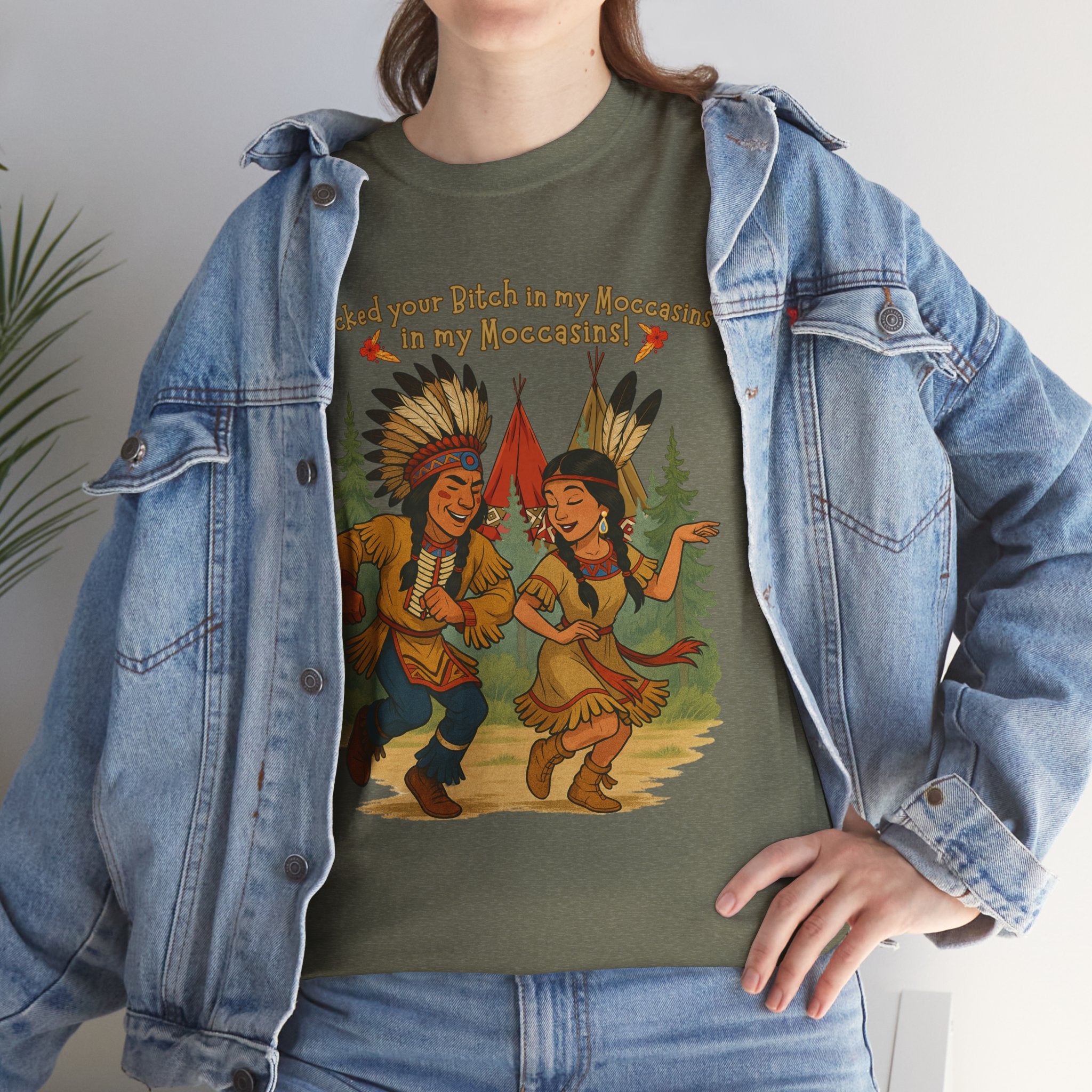 Vintage Native American Couple Dancing T-Shirt | Retro Campfire Illustration, Raunchy comedy IYKYK