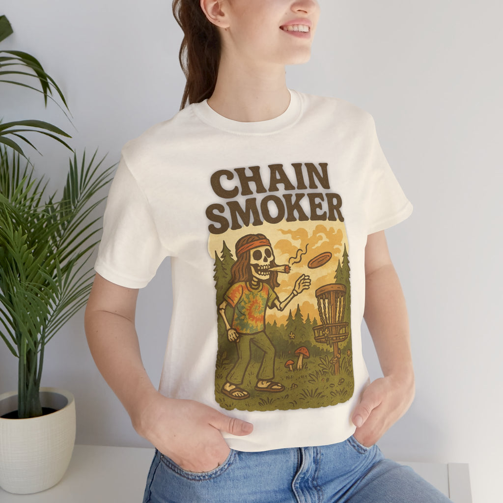 Chain Smoker Graphic Tee, Funny Tee, Short Sleeve Shirt, Outdoor stoner Apparel, Gift for Smokers, Summer Vibes, Disc golf, Frolph 420 weed