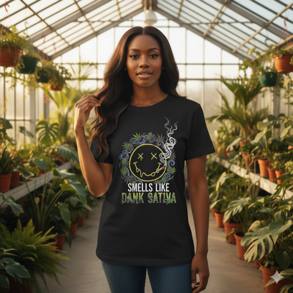 Retro Grunge Smiley 420 Tee | Stoner Humor T-Shirt