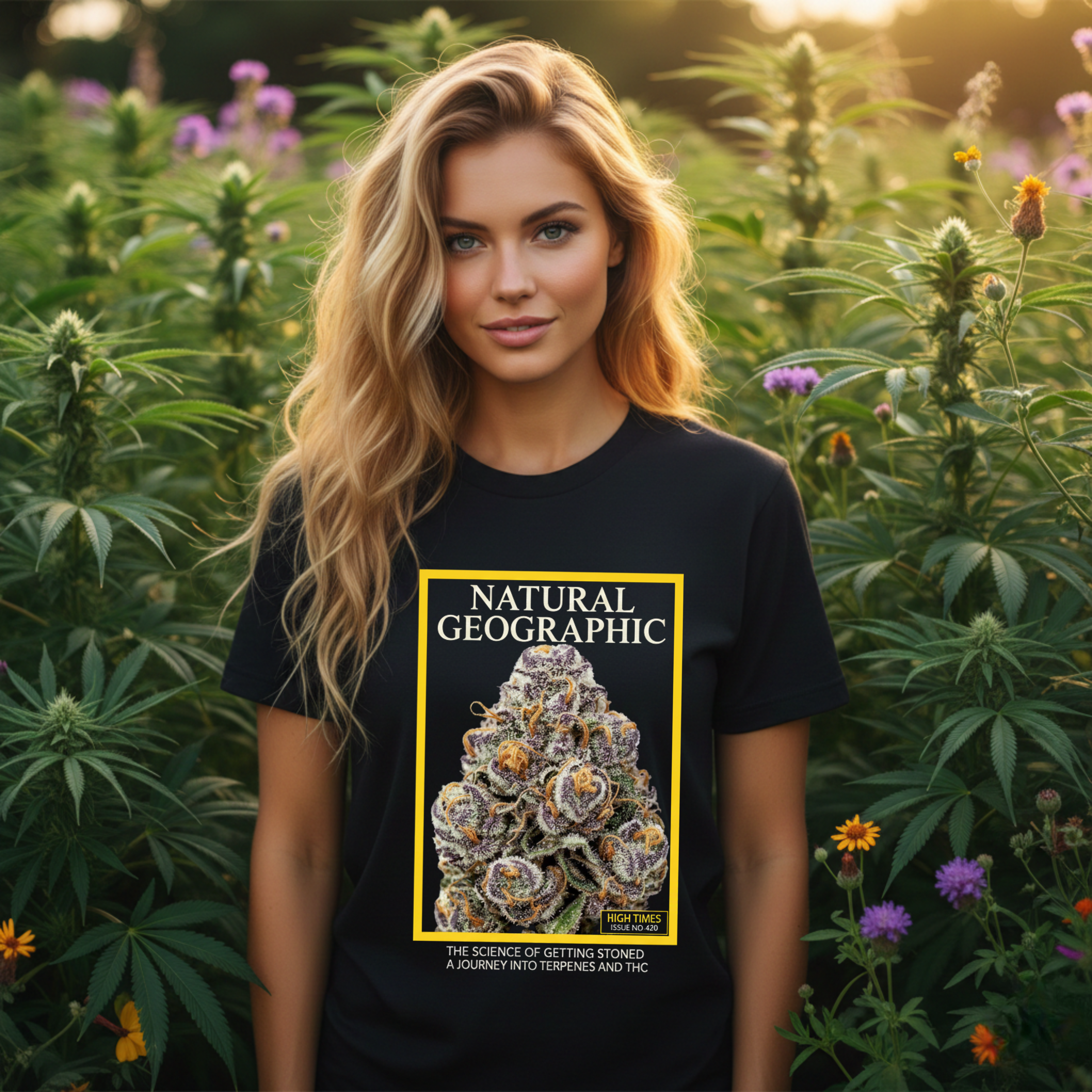 Bud Illustration T-Shirt | Nature Parody Stoner Tee