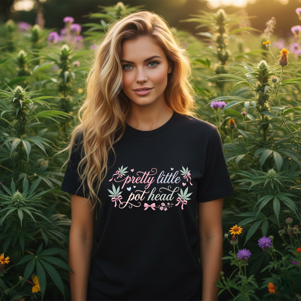 Pretty Little Pot Head Floral Script Tee