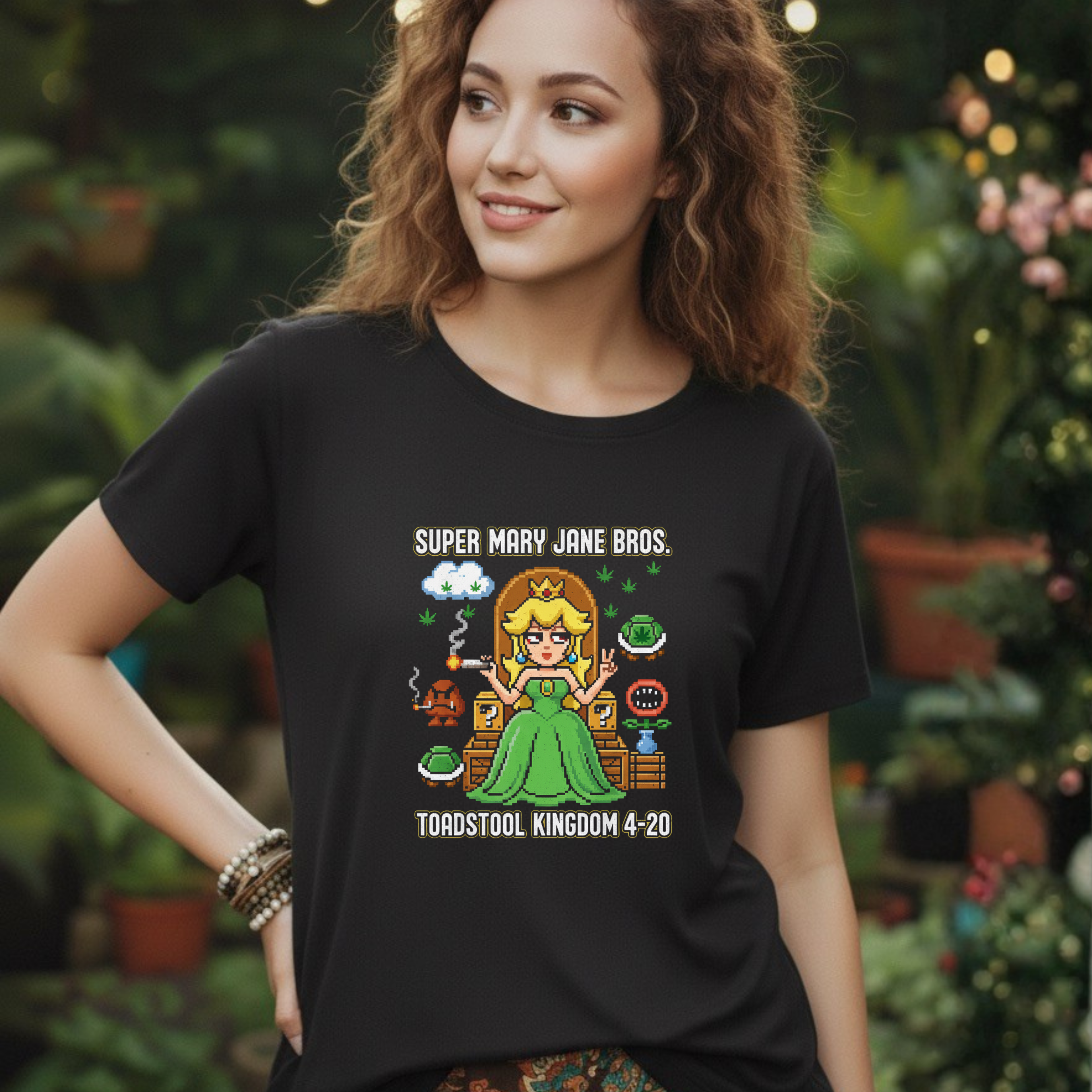 Super Mary Jane Bros Princess Mushroom Tee | Toadstool Kingdom 4-20 Nostalgic Gamer Shirt