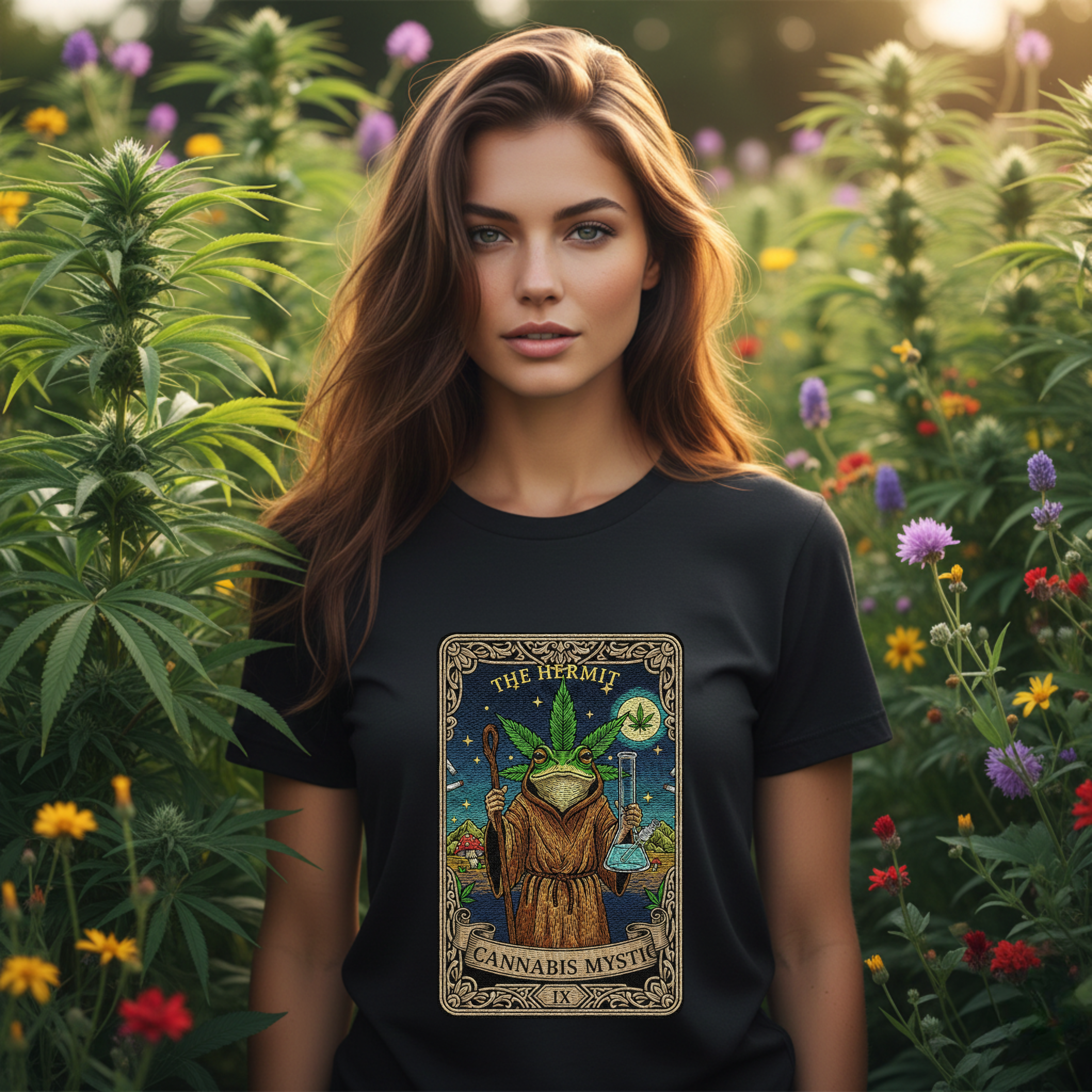 420 Mystic Hermit Tarot Tee | Psychedelic Plant Art