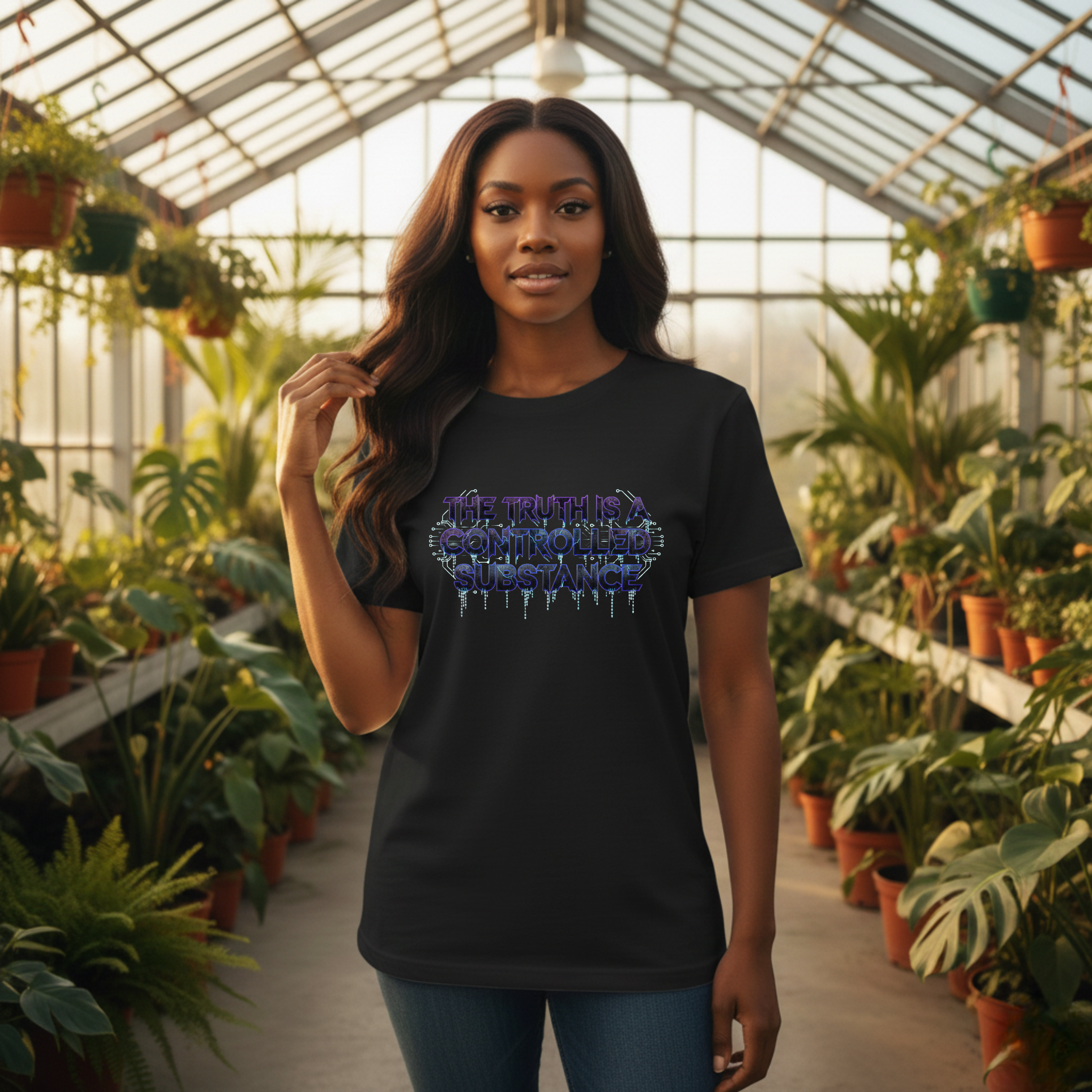 The Truth Is A Controlled Substance T Shirt Matrix Style Truth Seeker Conspiracy Tee