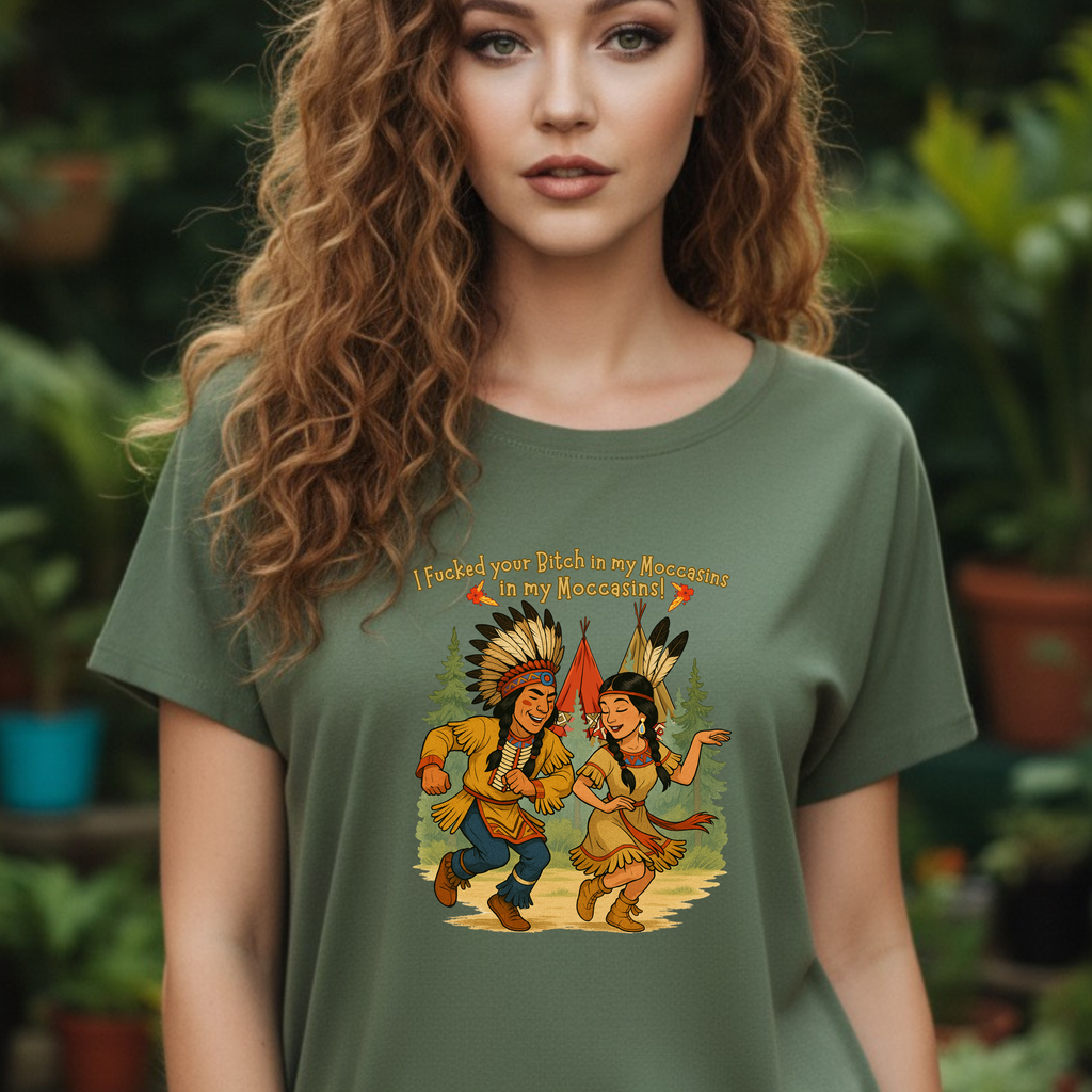 Vintage Native American Couple Dancing T-Shirt | Retro Campfire Illustration, Raunchy comedy IYKYK