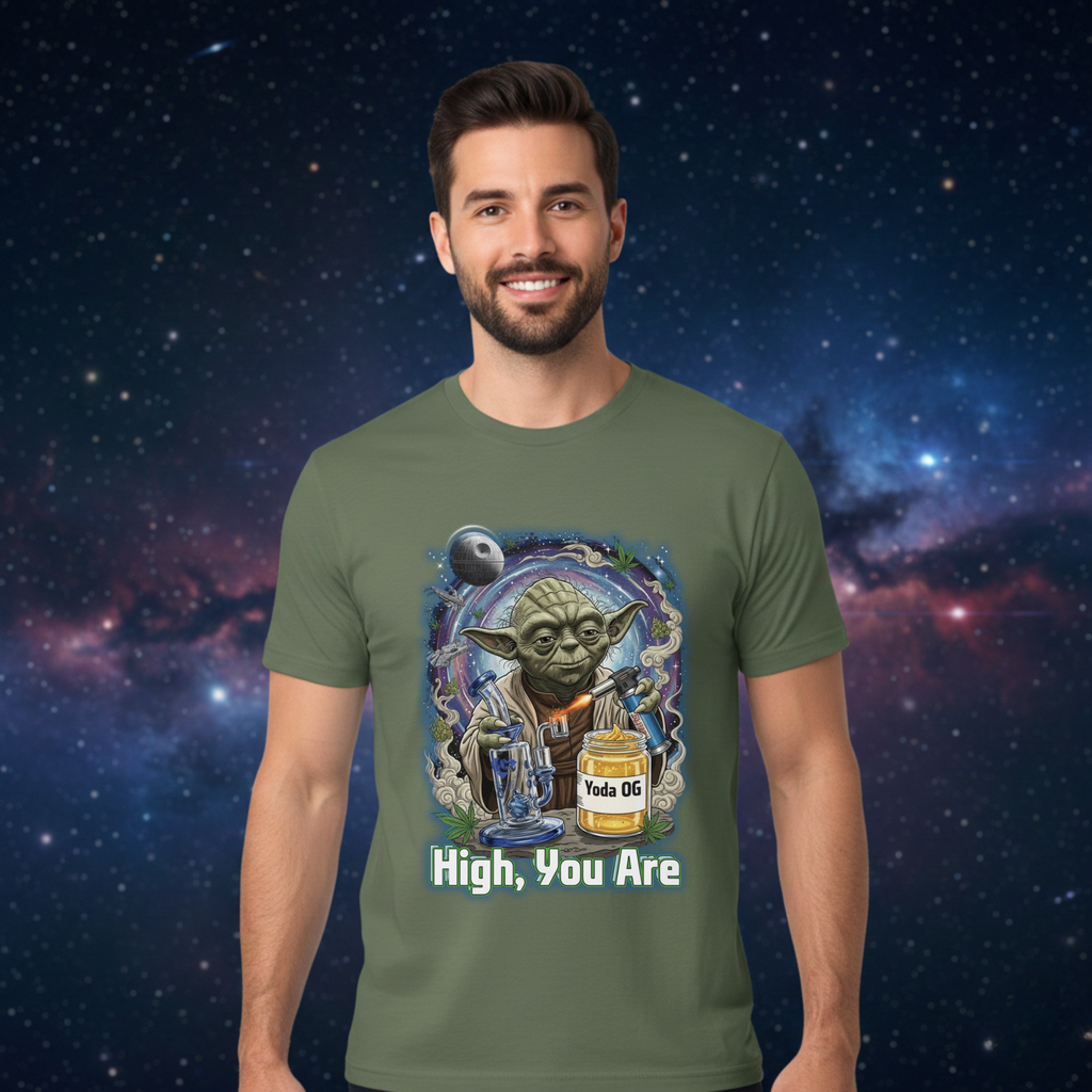 High You Are Space Wizard Tee | 420 Stoner Parody, Retro Nostalgic Graphic