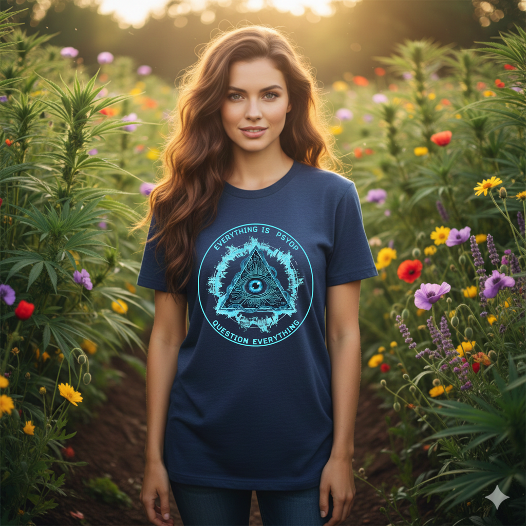 Everything Is A PsyOp T Shirt Conspiracy All Seeing Eye Pyramid Question Everything Tee