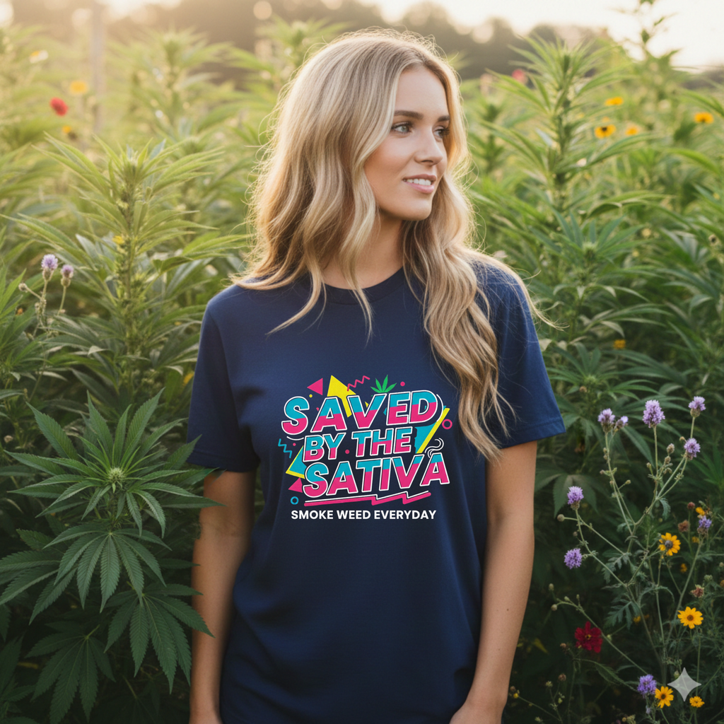 Saved by the Sativa Retro 90s Graphic Tee