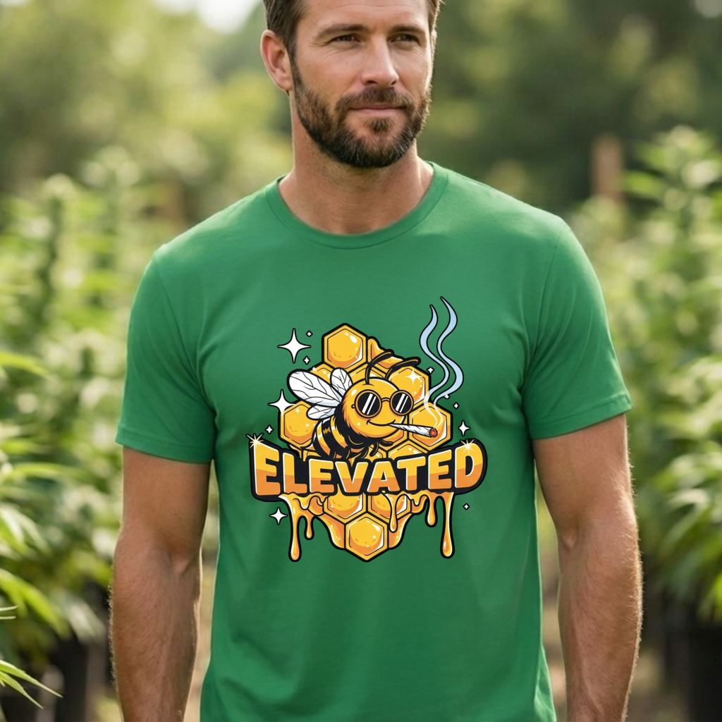 Bee Elevated Graphic Tee | Honeycomb Drip Stoner Shirt