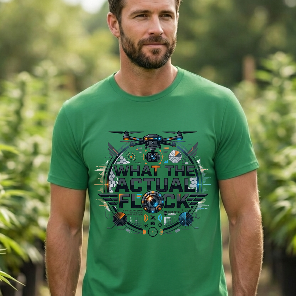 Drone ‘What The Actual Flock’ Tee — Funny Drone Pilot Shirt