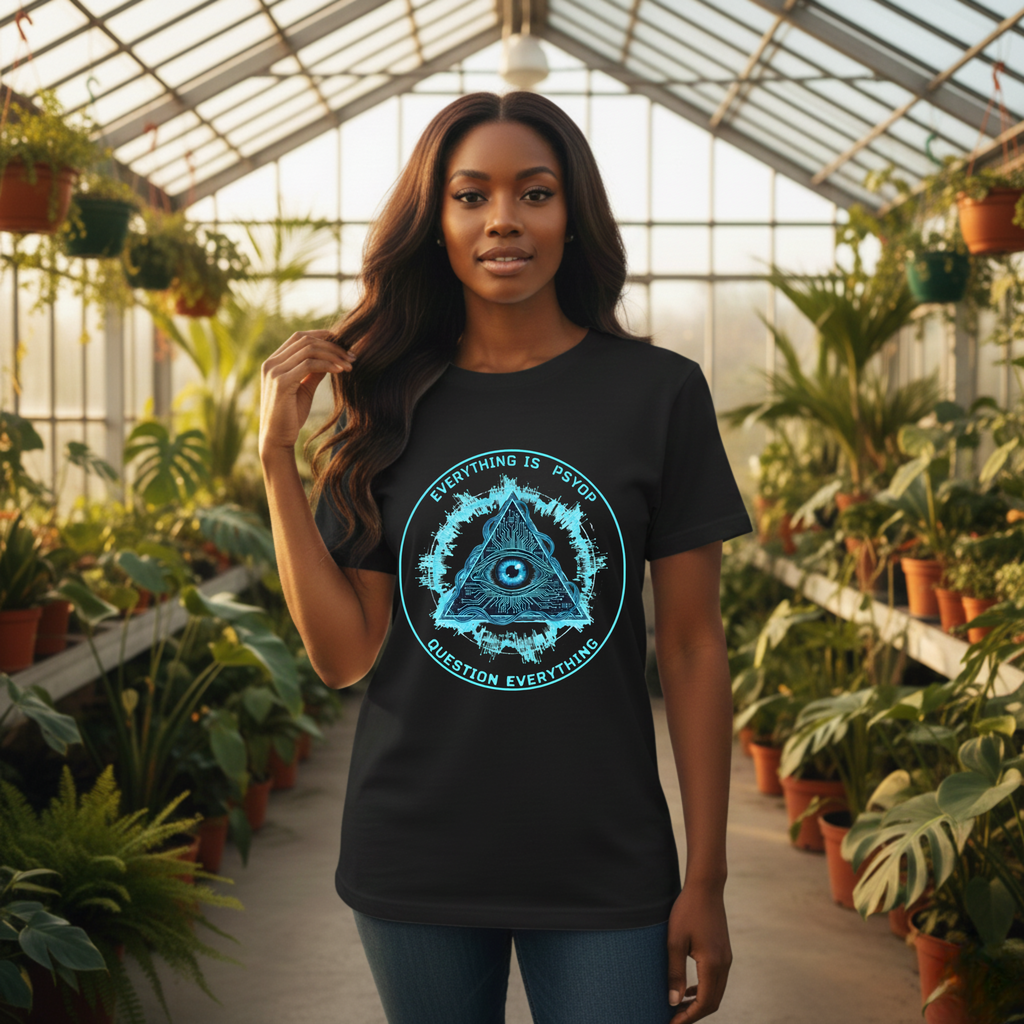 Everything Is A PsyOp T Shirt Conspiracy All Seeing Eye Pyramid Question Everything Tee