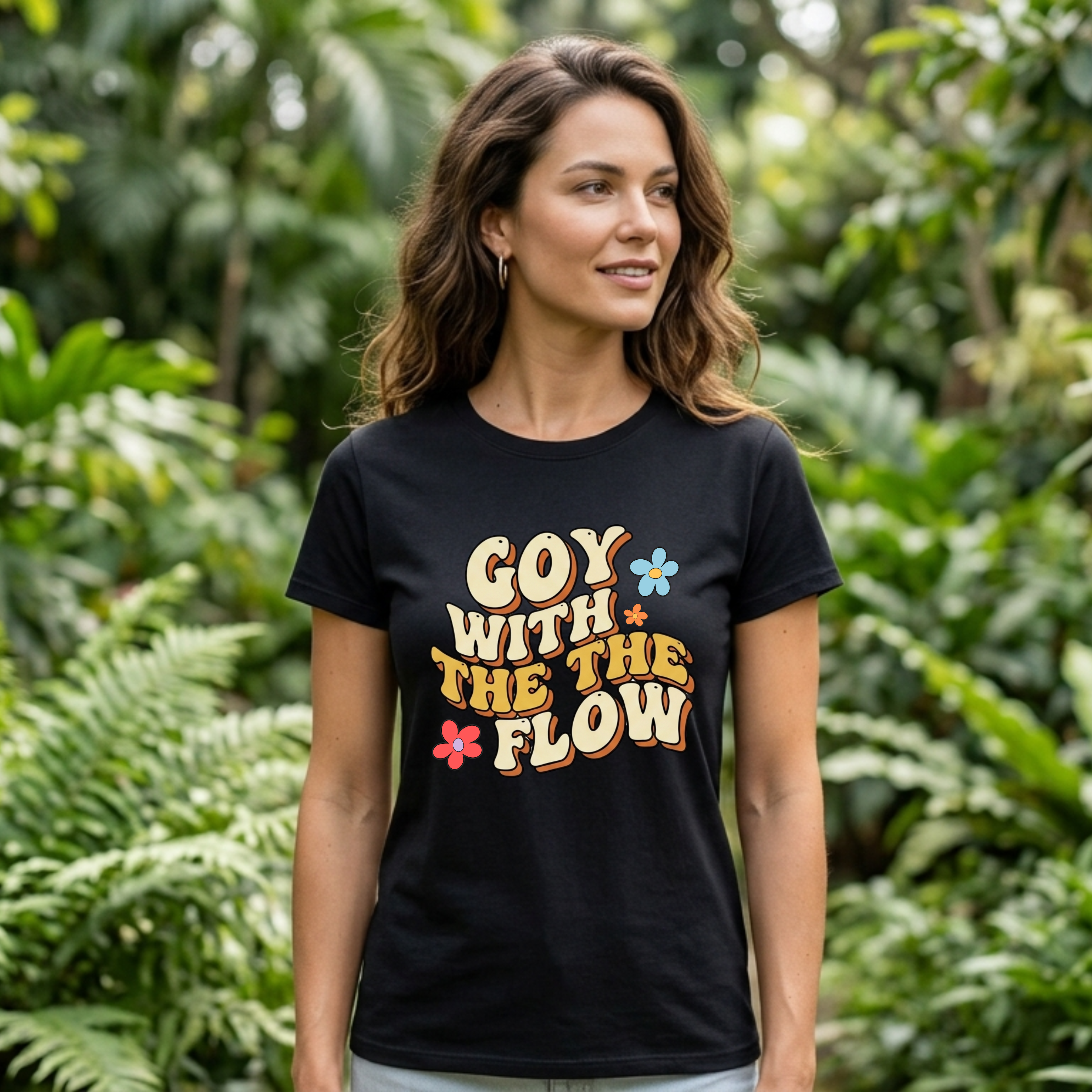 Goy With The Flow--Retro Flower Graphic Tee