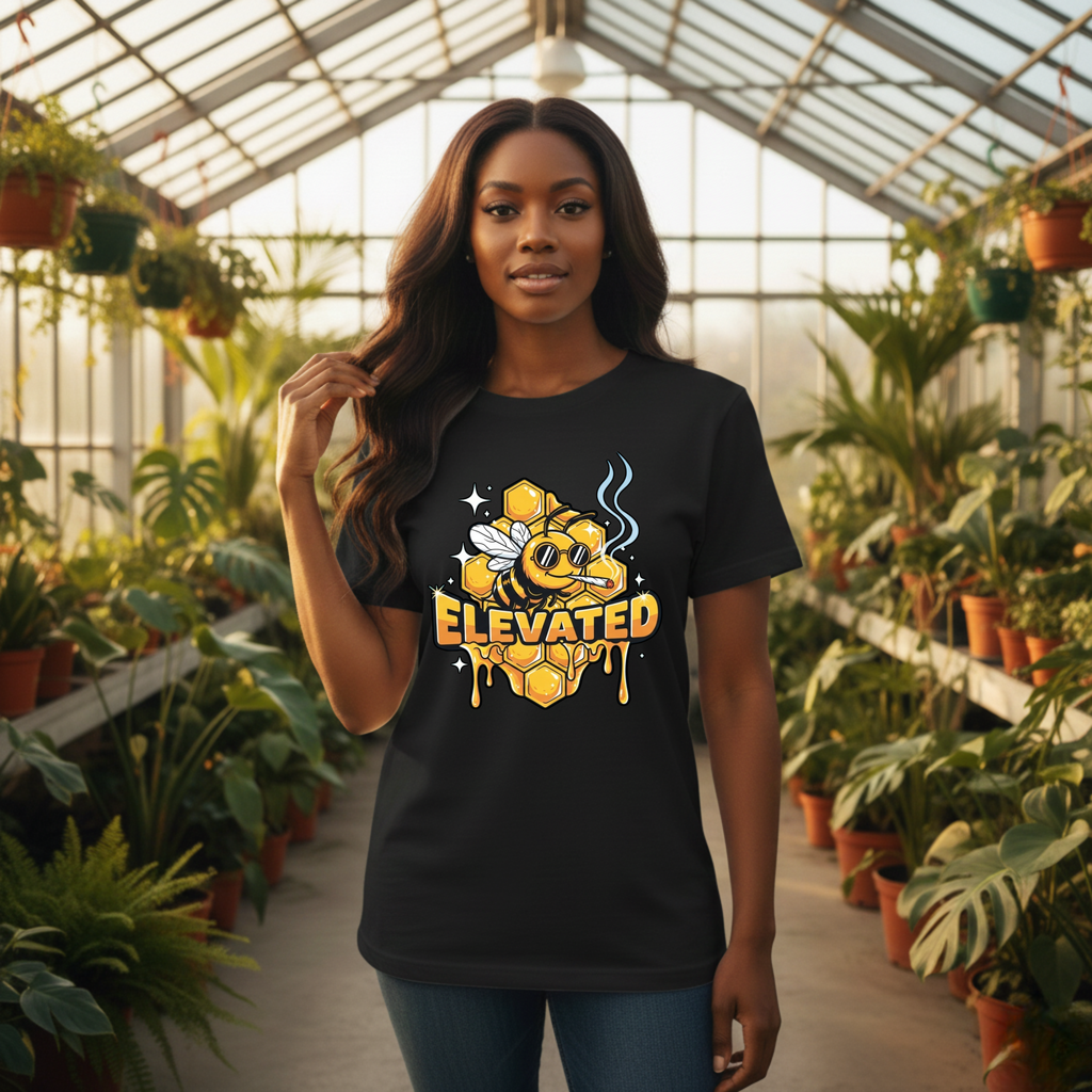 Bee Elevated Graphic Tee | Honeycomb Drip Stoner Shirt