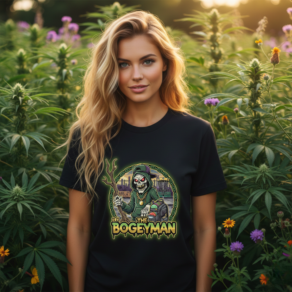 Bogeyman Disc Golf Tee. Unisex Heavy Cotton Tee, Horror T-Shirt, Halloween Costume, Spooky Gift, Graphic Tee for Ghost Lovers, Frolph